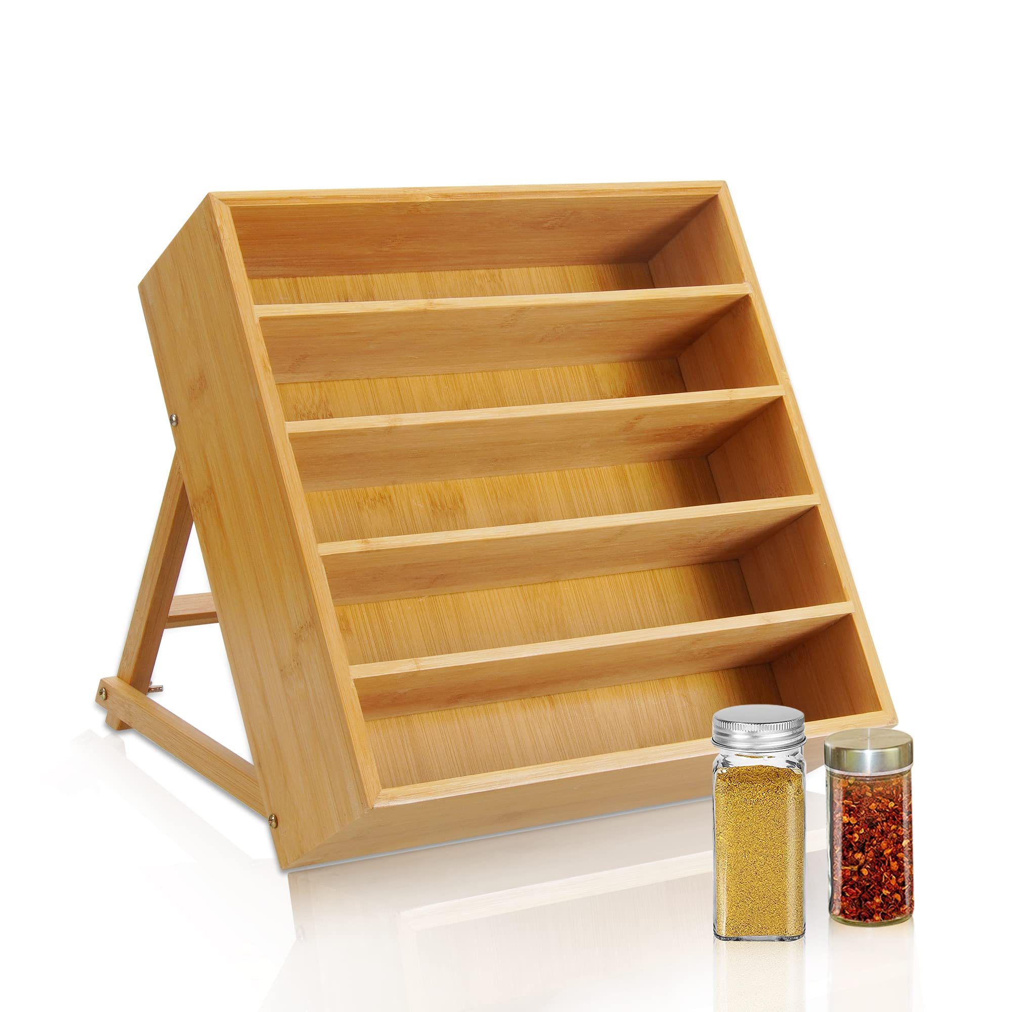 Eco-Friendly Bamboo Spice Rack Organizer for Kitchen Countertop - Perfect for Spice Storage & Organization
