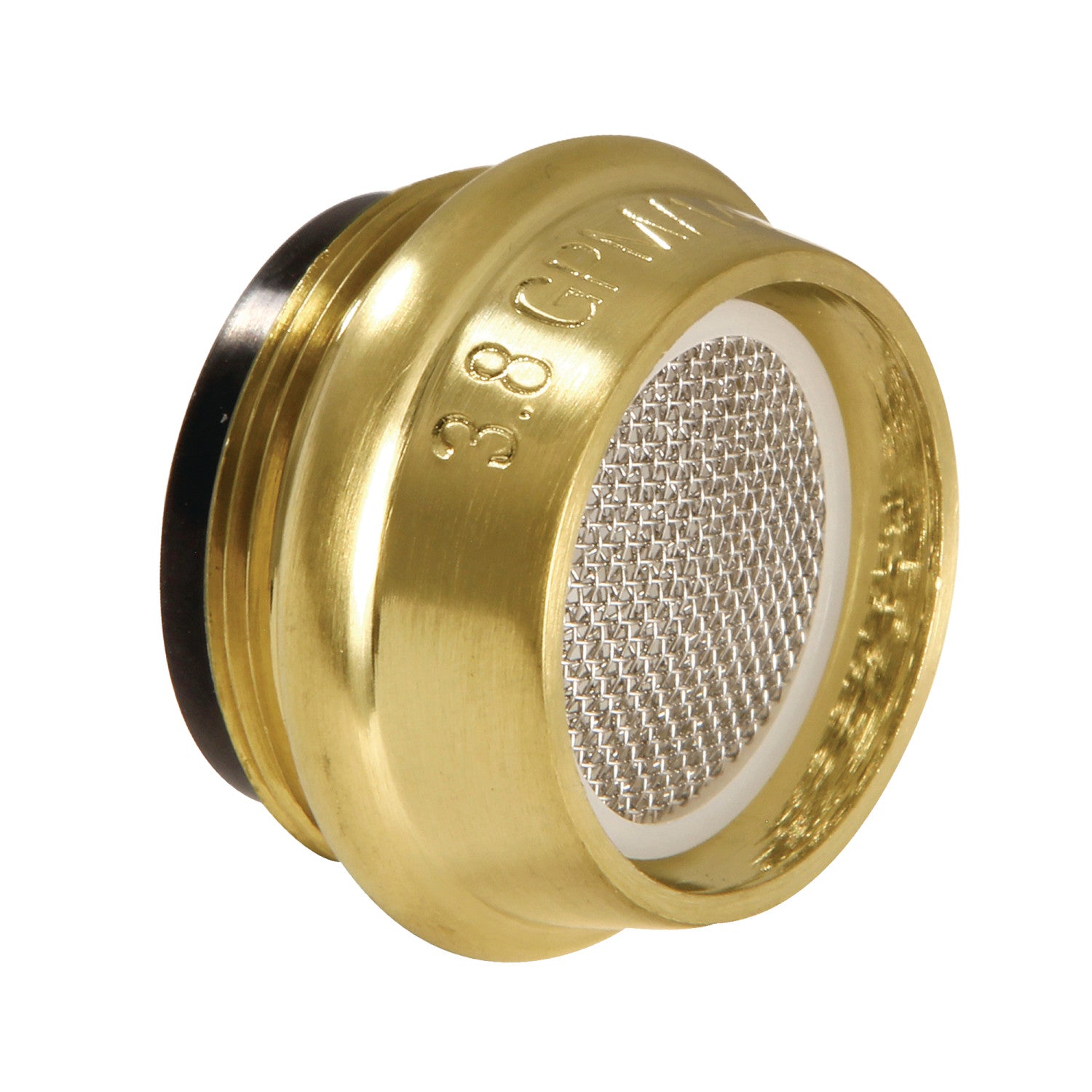 Cal Green KSSA3107 3.8 GPM High Flow Male Threaded Water Saving Aerator - Brushed Brass Finish for Faucets, Sinks, and Bathroom Fixtures | Perfect for Home, Kitchen & Commercial Use