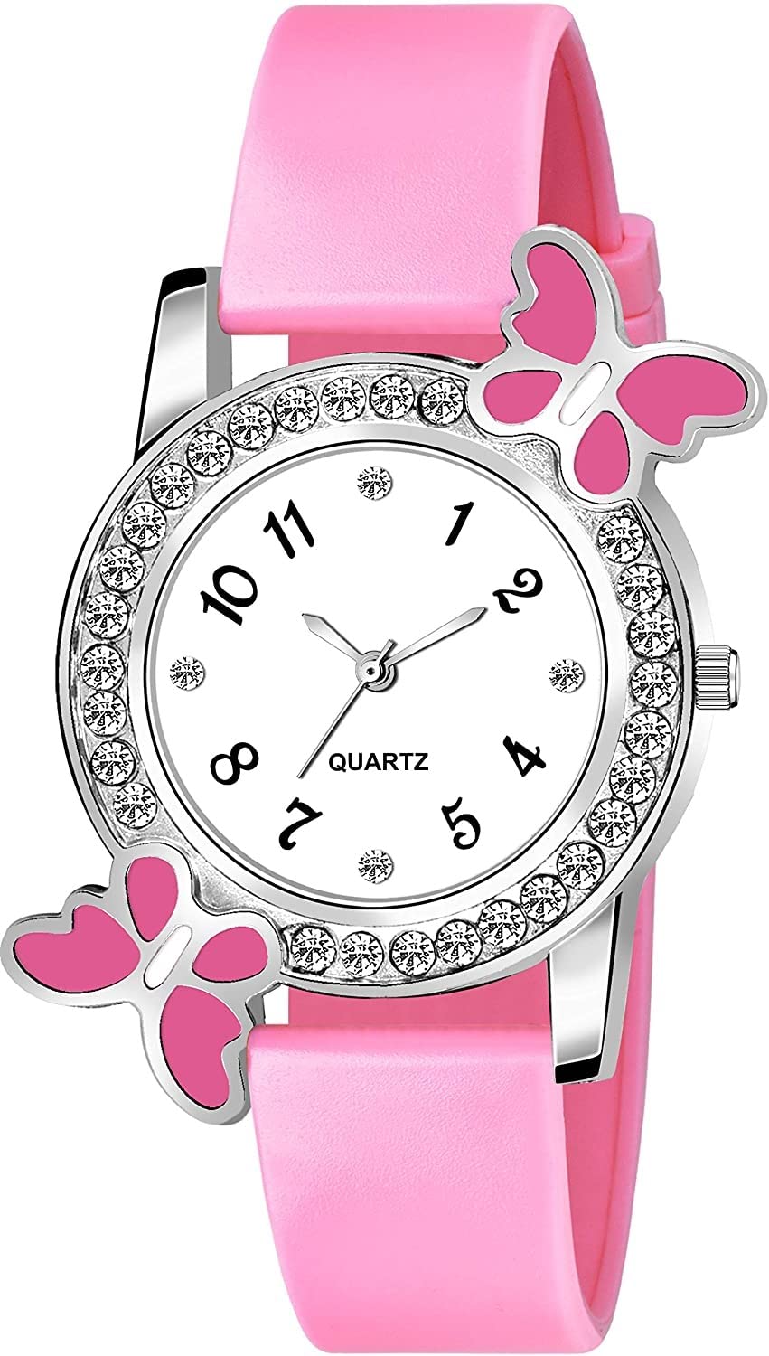 Elegant Butterfly Diamond Analog Watch for Women & Girls with Free Digital Band - SR-043 AT-431 (2-Pack) | Perfect for Daily Wear, Special Occasions & Fashion Accessories