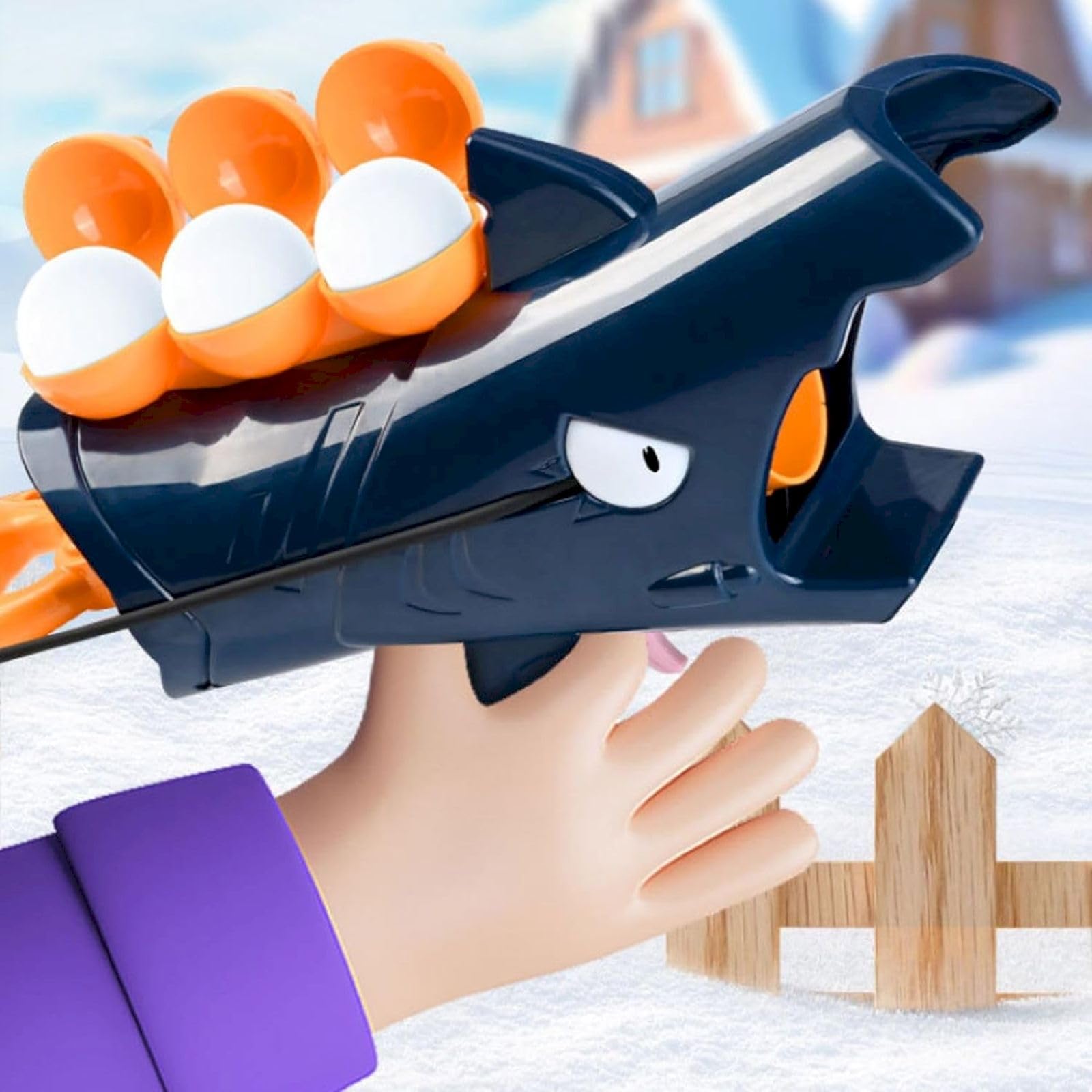 Shark Shape Snowball Maker Set - 6 Pack Snowball Gun & Clip Toys for Kids Winter Outdoor Snowball Fight (Pink, with Accessories) | Fun Snow Play for Backyard Games & Family Winter Activities