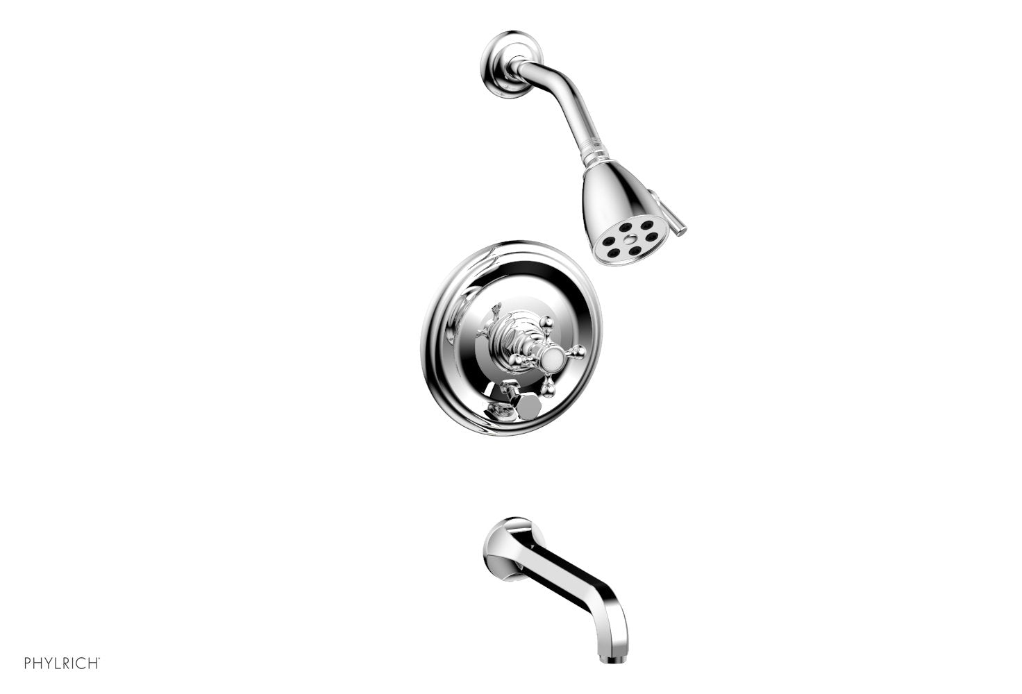 HEX TRADITIONAL Pressure Balance Tub and Shower Set 500 26 - Chrome Finish Bathroom Faucet for Modern Homes | Perfect for Master Bathrooms & Guest Suites