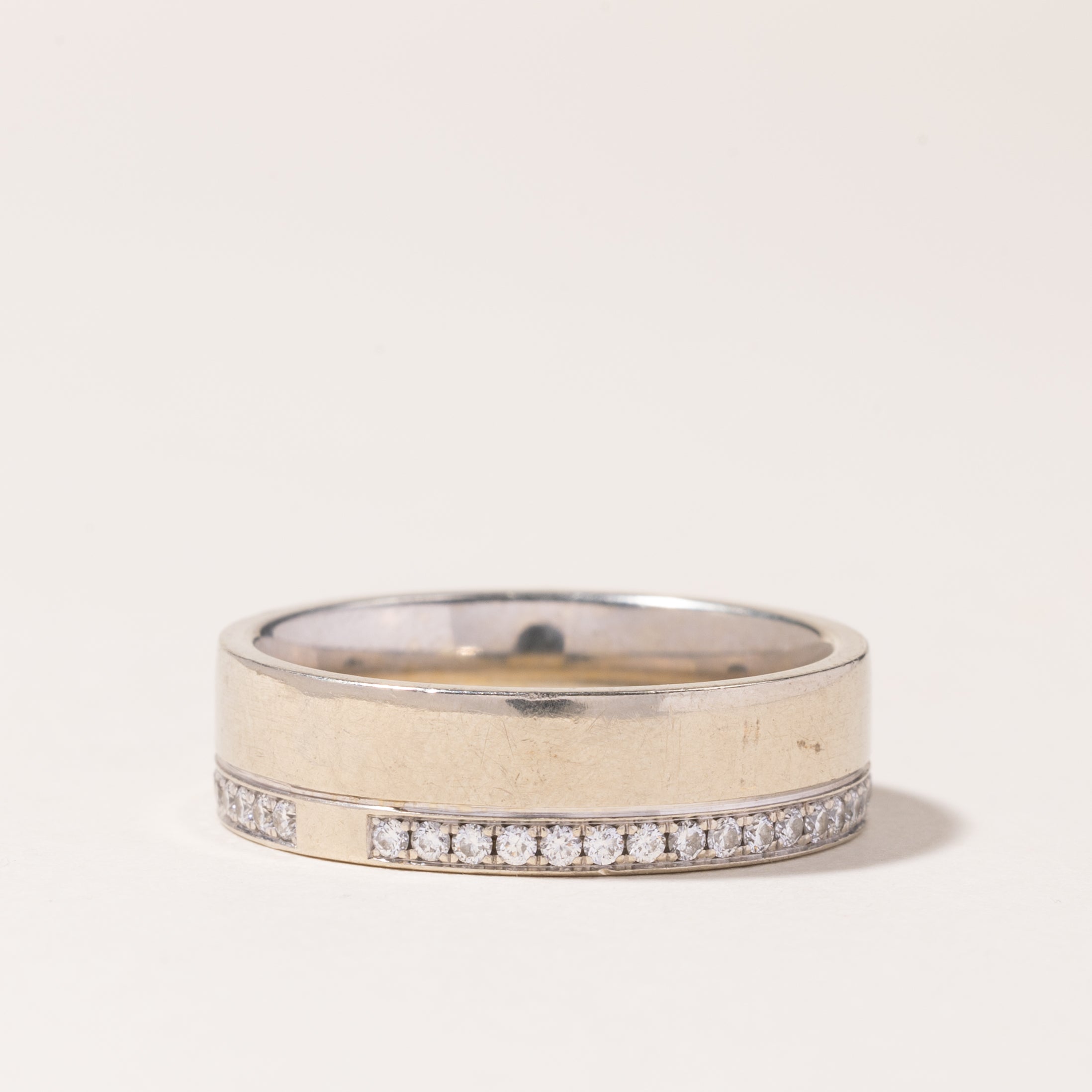 19K White Gold Diamond Eternity Band Ring - 0.70 Carat Total Weight (CTW) - Size 10.25 - Perfect for Weddings, Anniversaries & Special Occasions
