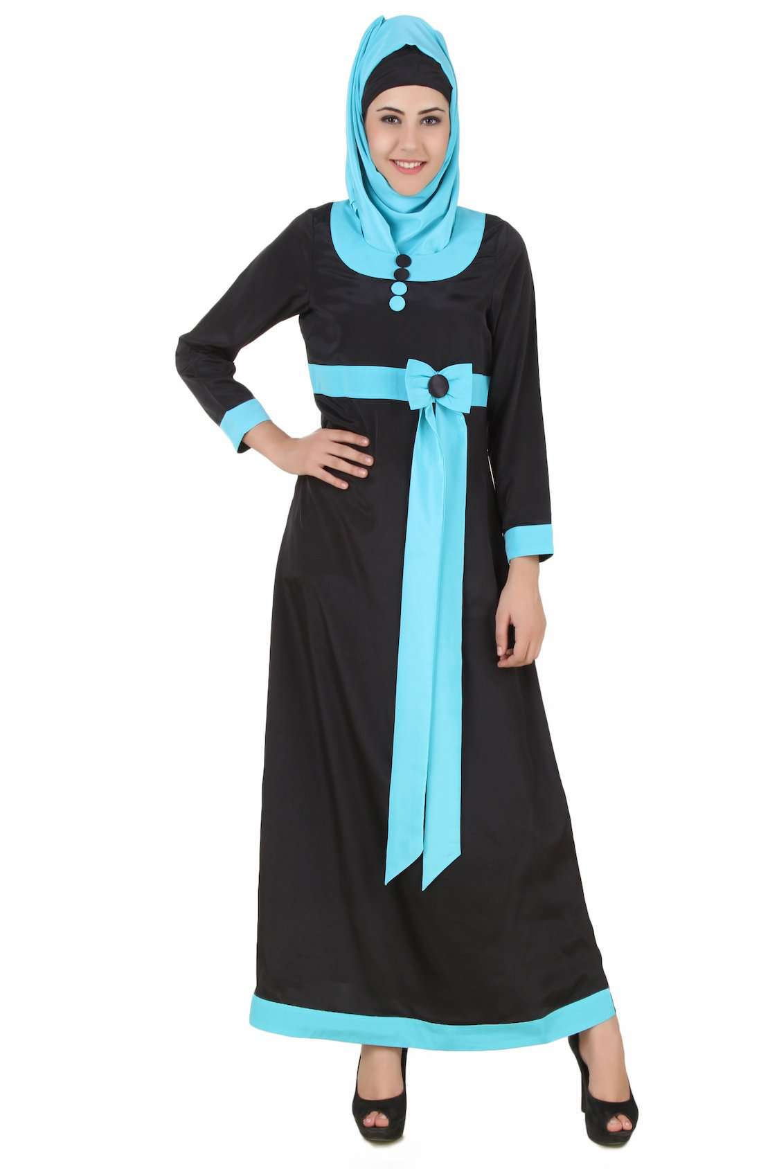 Elegant Black Crepe Abaya for Women - Modest Islamic Dress - Perfect for Prayer, Mosque, and Special Occasions