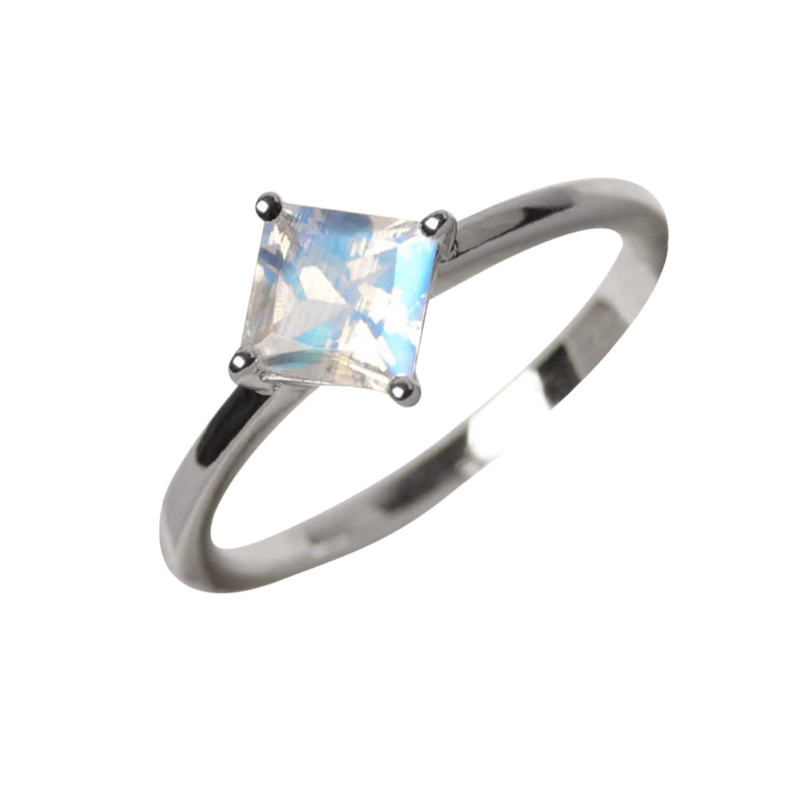 Promise Rings for Women - Elegant European Gemstone Inlaid Ring, Classic Courtship Jewelry for Her | Perfect for Anniversaries, Engagements & Romantic Gifts