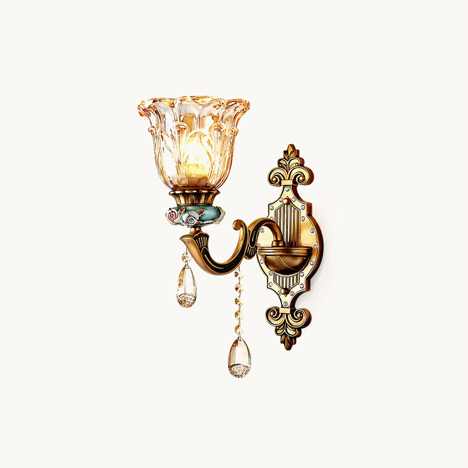 Royal Crystal Flower Wall Lamp - Elegant Home Decor for Living Room, Bedroom, or Wedding Venue Lighting