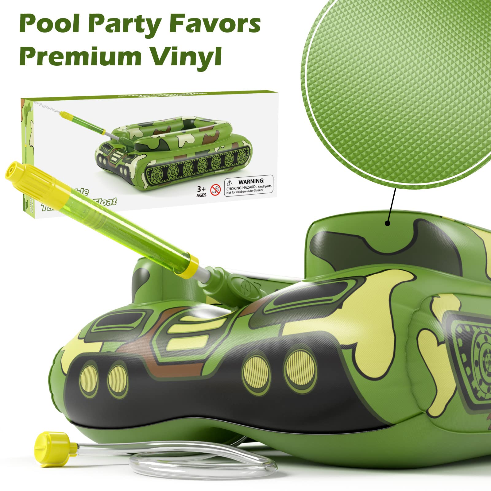 **Jasonwell Inflatable Tank Pool Float for Kids - Toddler Swimming Float with Water Cannon Gun, Lake & Beach Party Toys for Boys & Girls - Perfect for Summer Fun, Pool Parties & Outdoor Water Play**