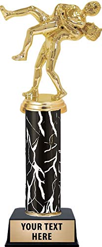Custom Wrestling Trophies for Men - Personalized Black Lightning Double Male Throw Awards with Engraving - Perfect for Wrestling Tournaments, Championships & Sports Awards Ceremonies