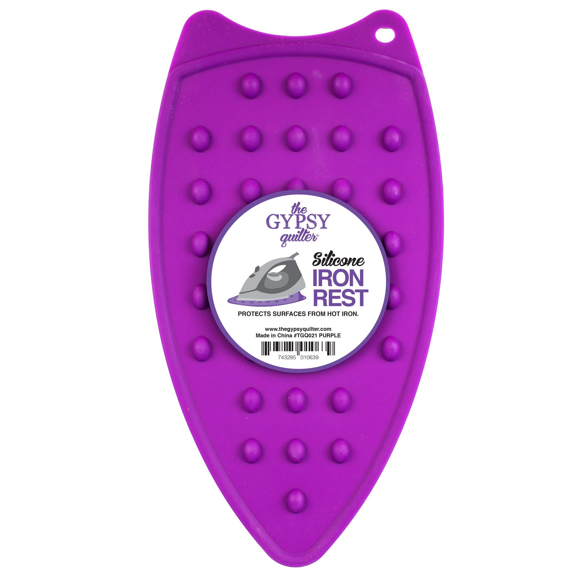 Gypsy Quilter Purple Silicone Iron Rest (TGQ021) - Heat-Resistant Iron Holder for Quilting & Sewing Projects