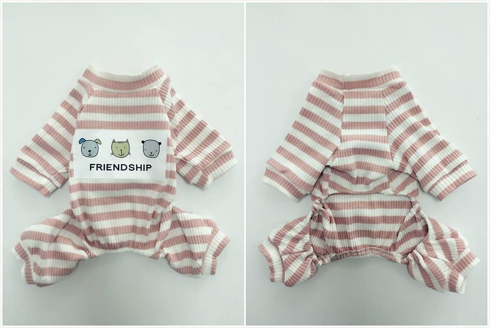 Small Dog Pajamas for Girls - Warm Long Sleeve Onesie Outfit for Puppy Playtime & Sleep