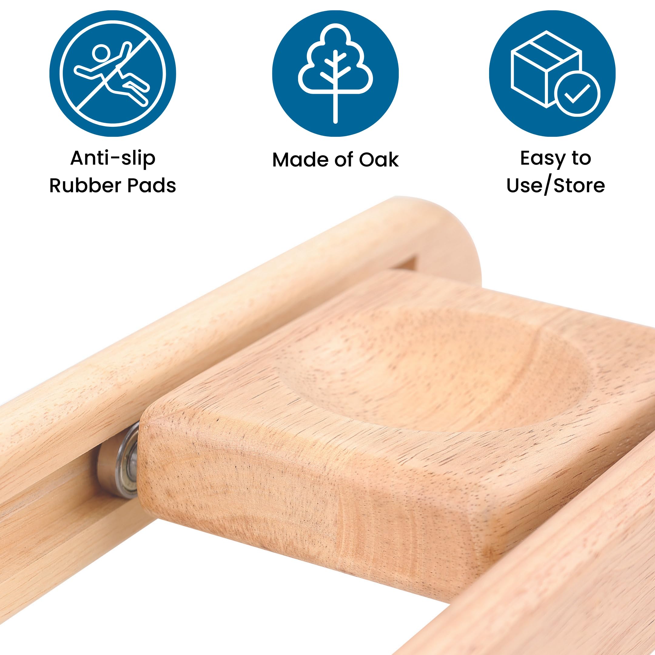 BIOS Living Knee and Hip Rehab Glider - Post-Surgery Recovery & Sports Injury Therapy - Lightweight Oak Wood Design for Improved Blood Circulation & Mobility - Perfect for Home Physical Therapy & Athletic Training