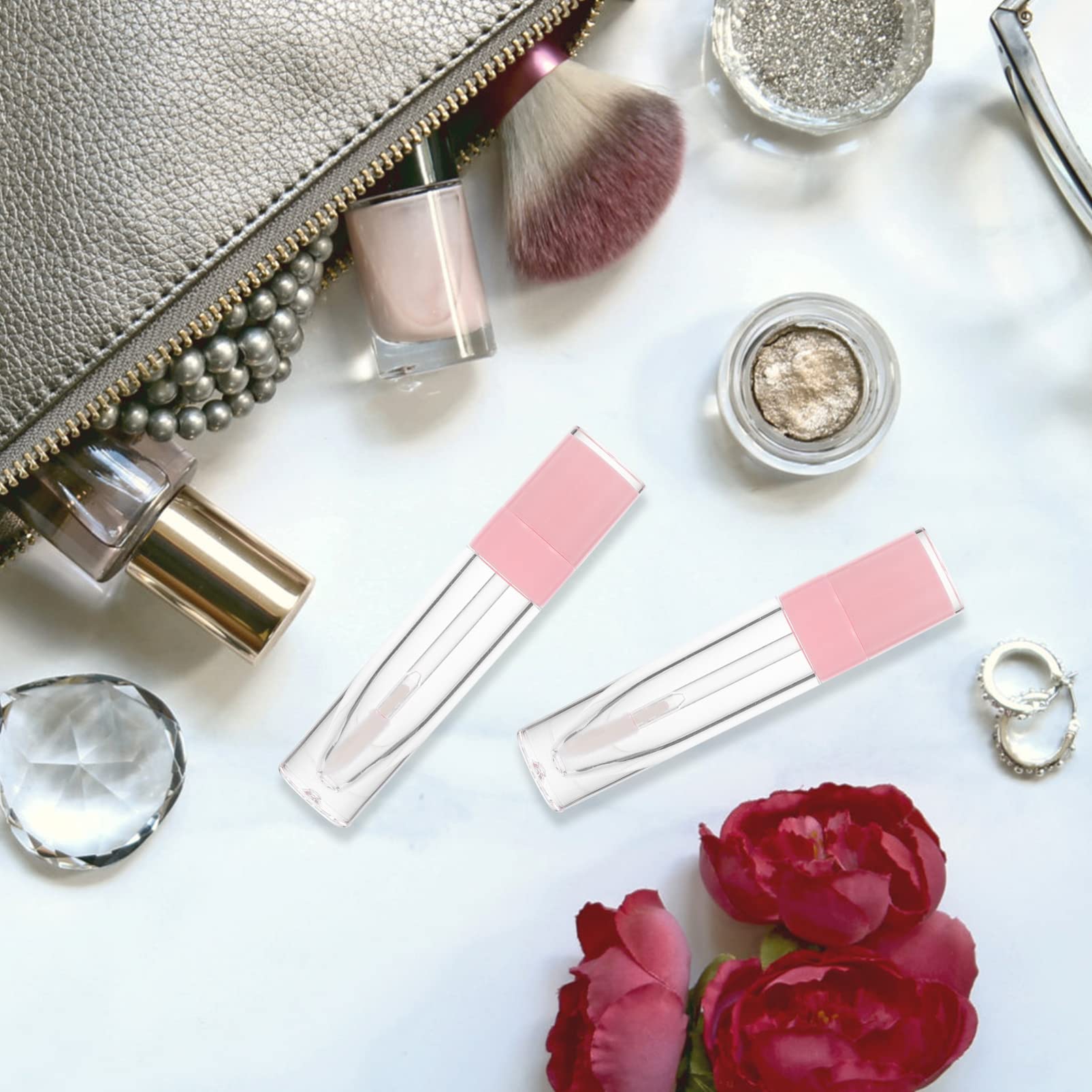 6pcs Empty Round Lip Gloss Tubes - Refillable Lip Glaze Containers for DIY Lipstick, Lip Honey & Cosmetics | Perfect for Makeup Artists, Salons & DIY Beauty Projects