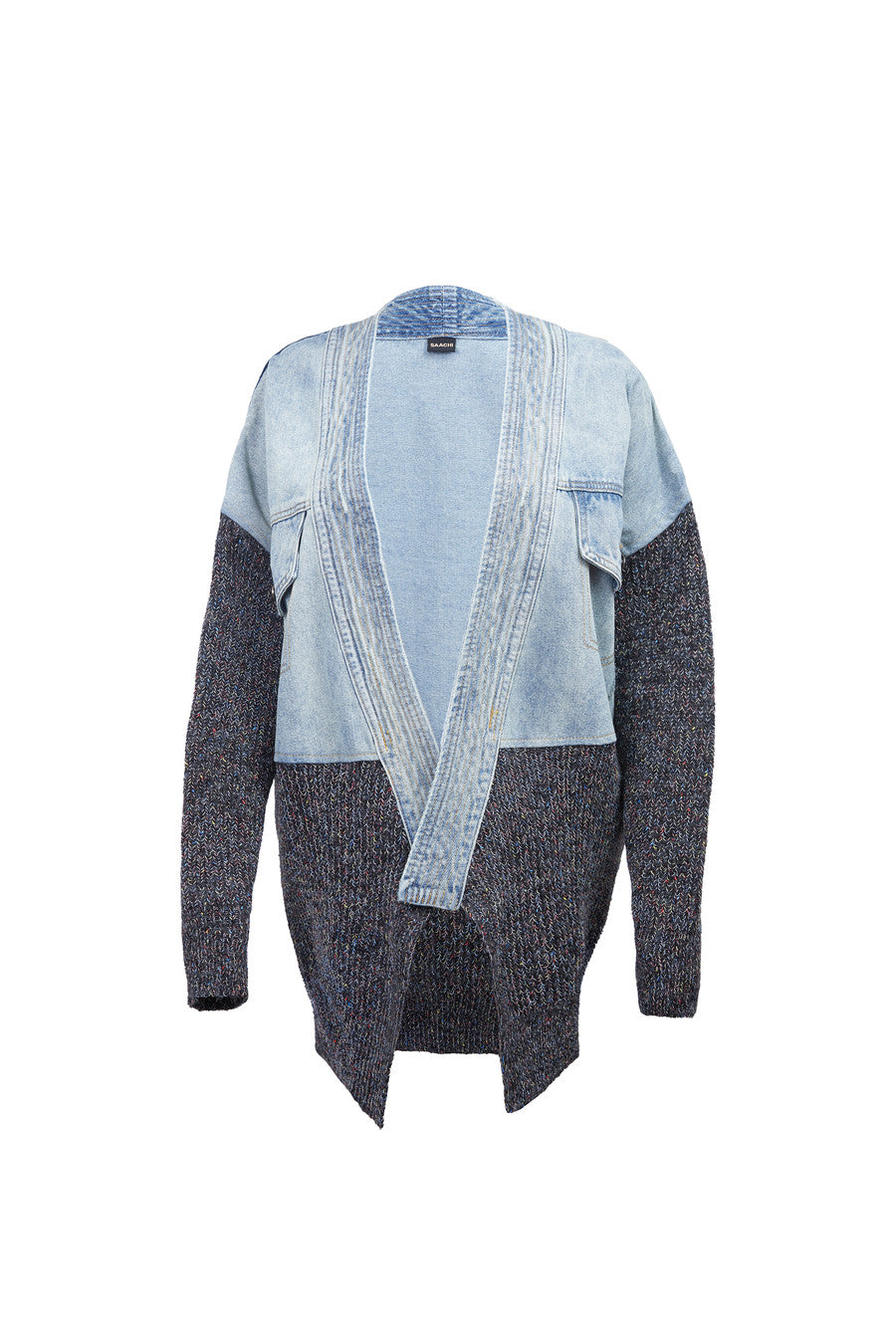 Stylish Grey Denim Sweater Jacket for Women - Cozy Fall & Winter Layering Essential - Perfect for Casual Outings and Date Nights