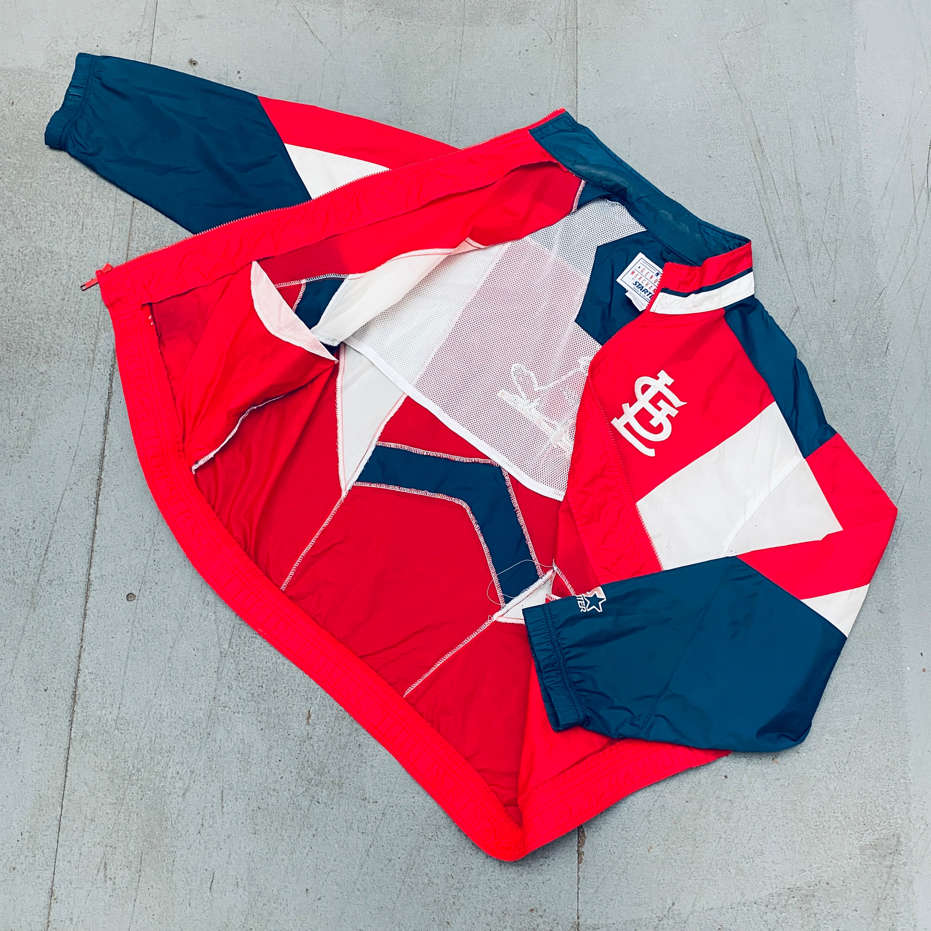 St. Louis Cardinals 1990s Full Zip Starter Windbreaker Jacket - Vintage MLB Baseball Fan Apparel for Men & Women - Perfect for Games, Tailgating & Casual Wear (Large)