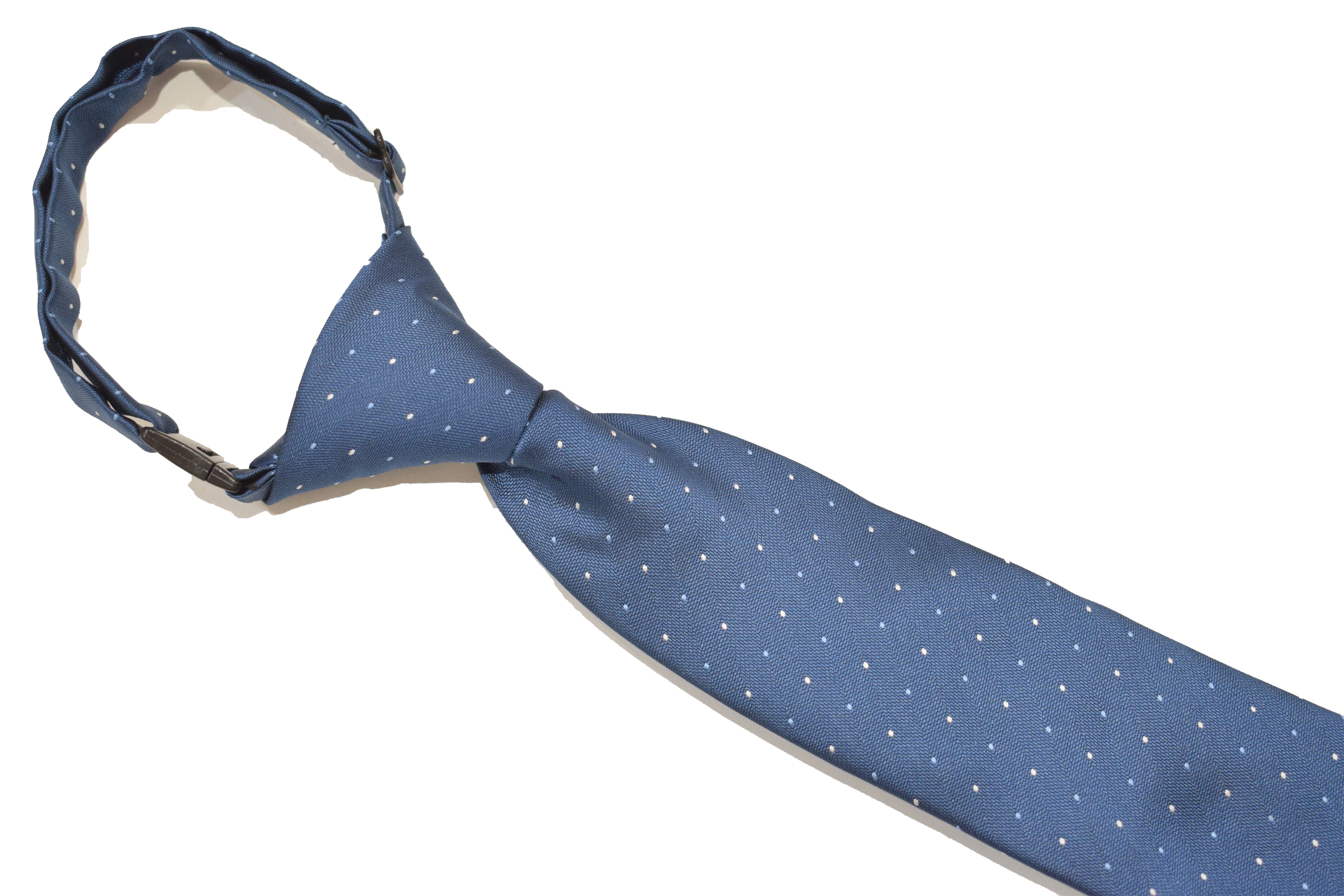 Boys Neck Tie - Poseidon Blue Micro Polkadot Formal Tie for Kids | Perfect for School, Weddings & Special Occasions