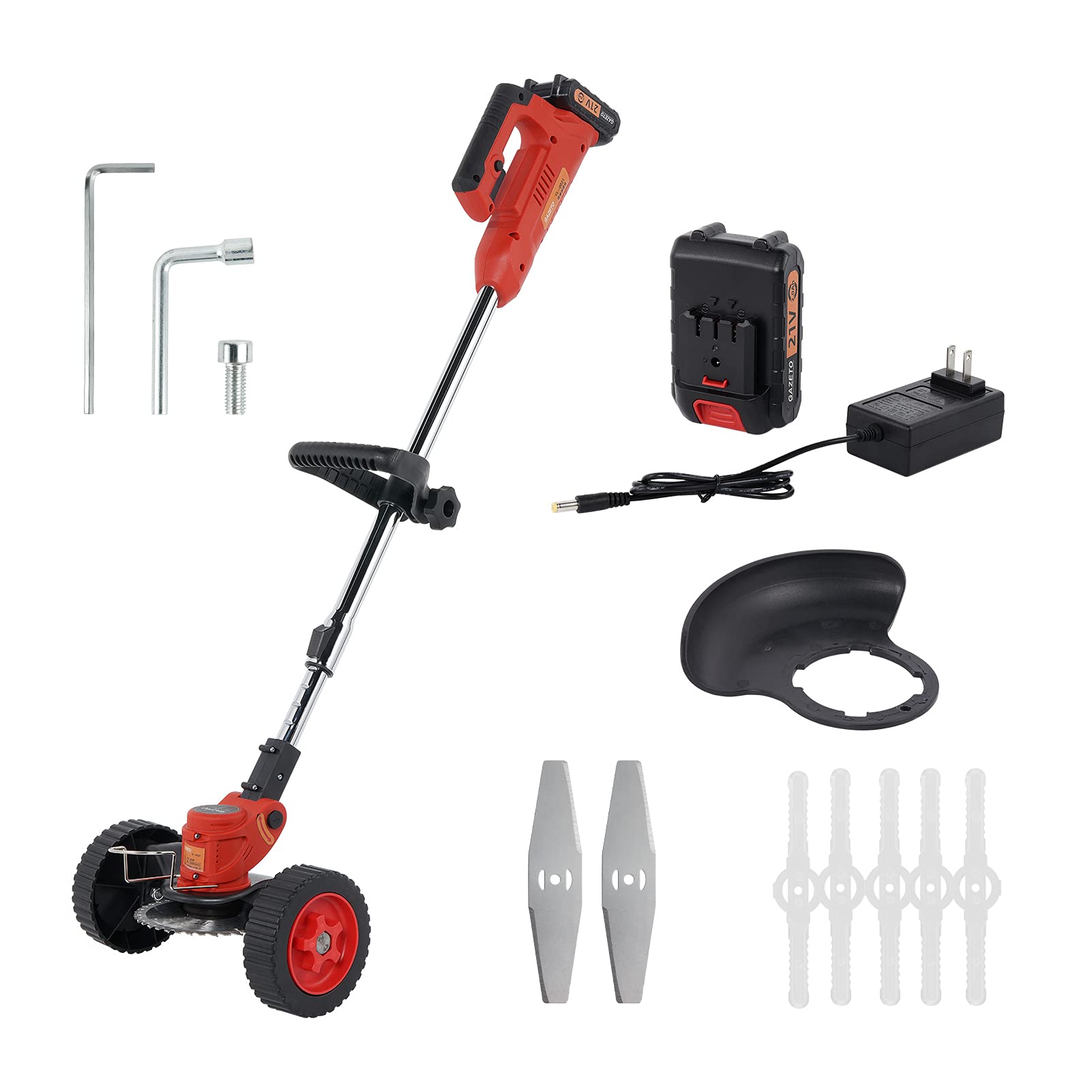 Cordless String Trimmer with Wheels - 20V Electric Grass Trimmer & Edger for Lawn Care - Perfect for Yard Maintenance, Garden Trimming, and Landscape Edging