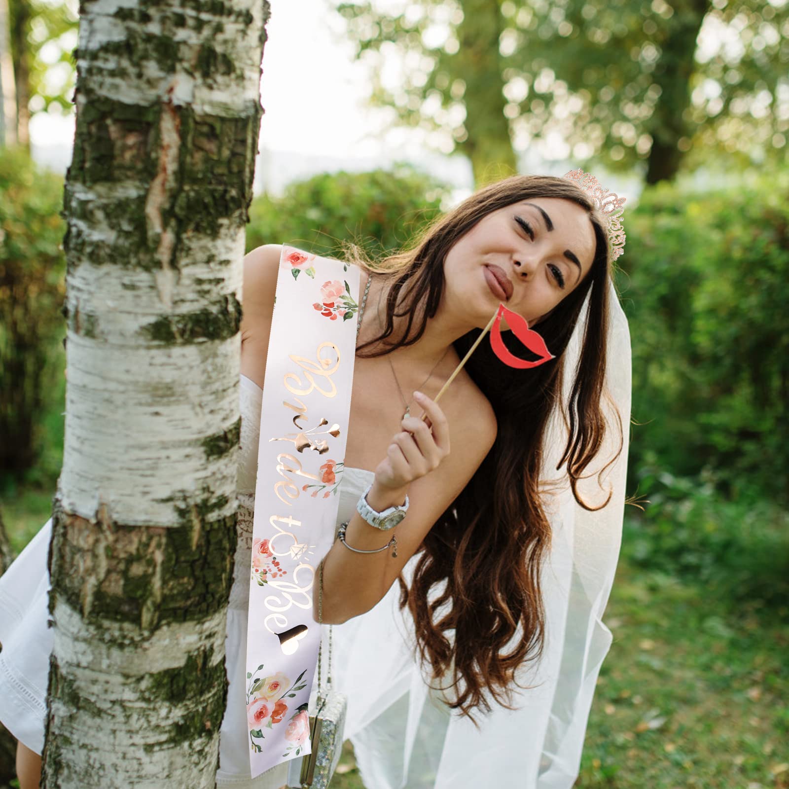 CIEHER Bride To Be Sash & Tiara Set - Bridal Shower Decorations, Bachelorette Party Accessories, Wedding Gift for Bride - Perfect for Bridal Showers, Bachelorette Parties & Wedding Celebrations