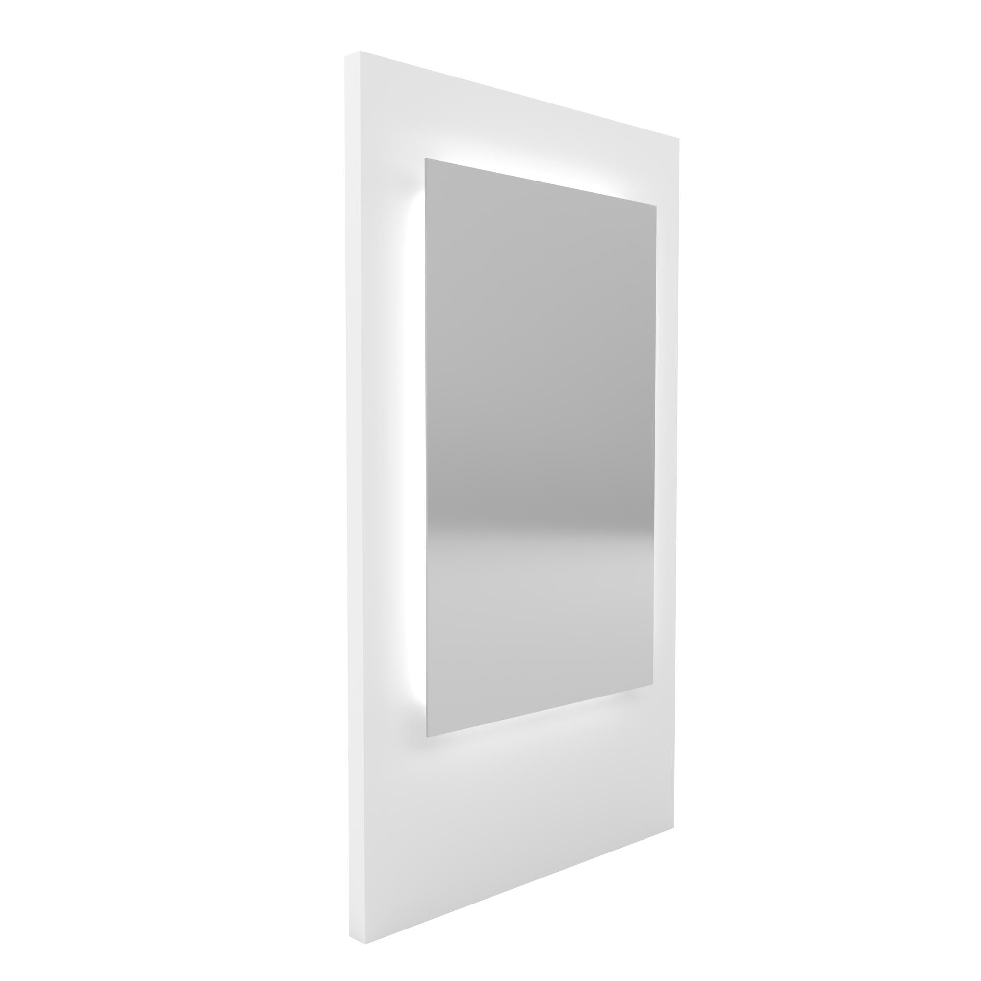 Modern Floating Rectangular Wall Mirror with Soft Indirect LED Lighting - Perfect for Bedroom, Bathroom, and Living Room Decor
