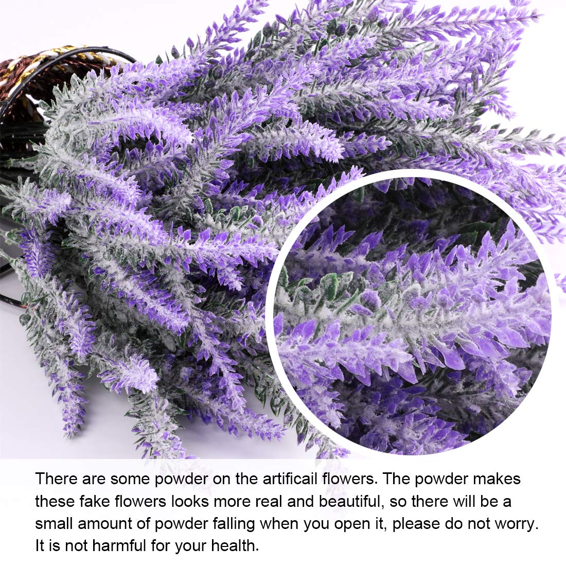 LED Lavender Wall Decor - Handmade Artificial Plant with Fairy Lights for Farmhouse, Kitchen & Bathroom Decor (2 Pack, Purple)