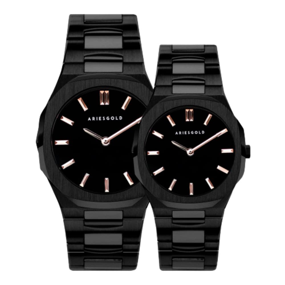 Aries Gold Couple's Watches - Limited Edition BK BKRG Luxury Matching Timepieces for Anniversary, Wedding & Romantic Gifts | Perfect for Couples, Valentine's Day & Special Occasions