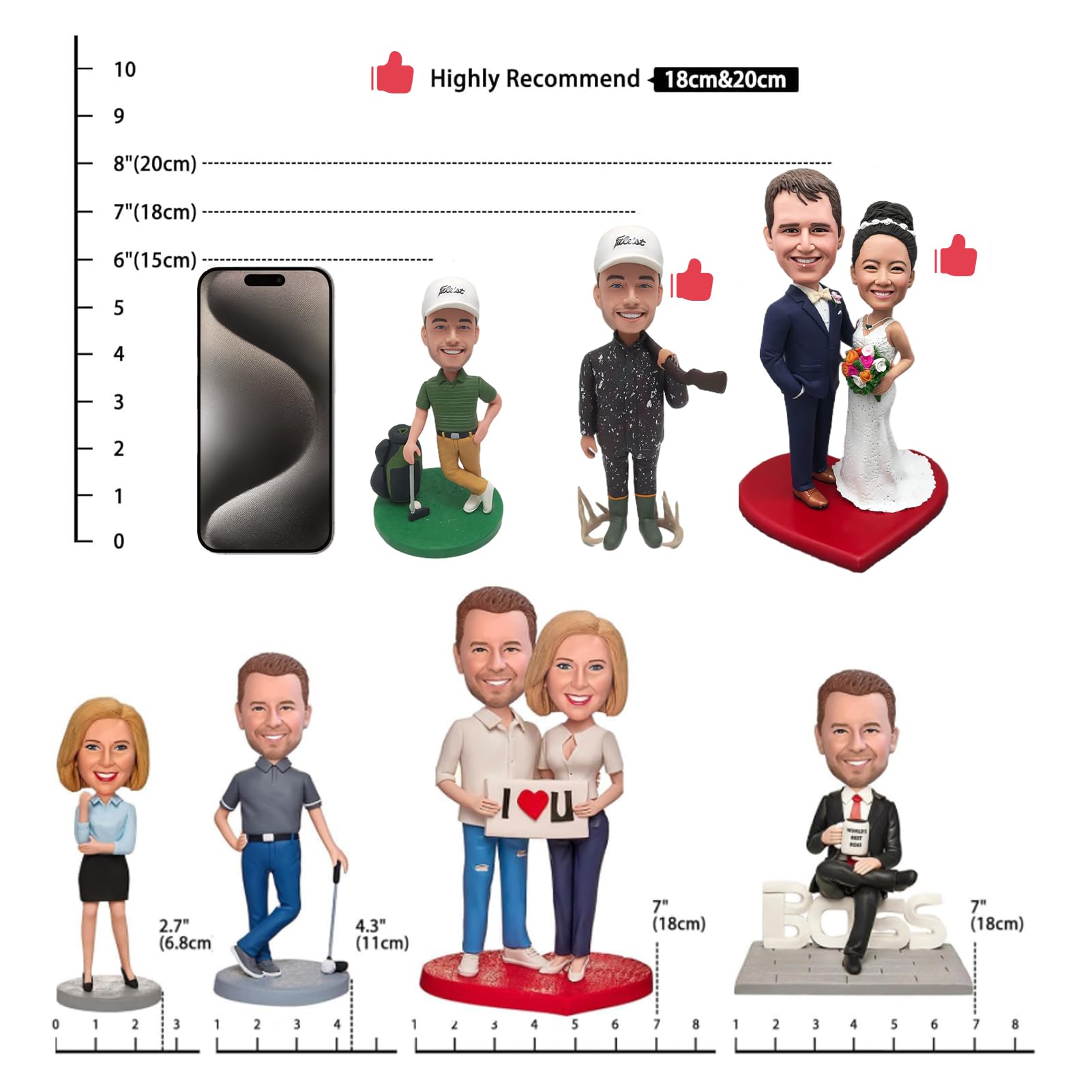 Custom Golf Bobblehead - Personalized Golf Gifts for Men | Unique Golf Lover Present | Funny Boss Gift for Golf Enthusiasts | Perfect for Office Desk, Birthday & Retirement Gifts