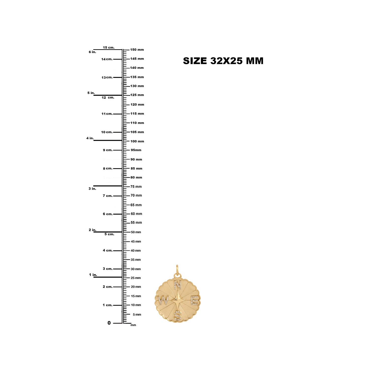 14K Yellow Gold Pave Diamond Travel Compass Pendant - Handmade Jewelry for Women, Men | Perfect Gift for Travel Lovers, Adventurers & Wanderlust Spirits