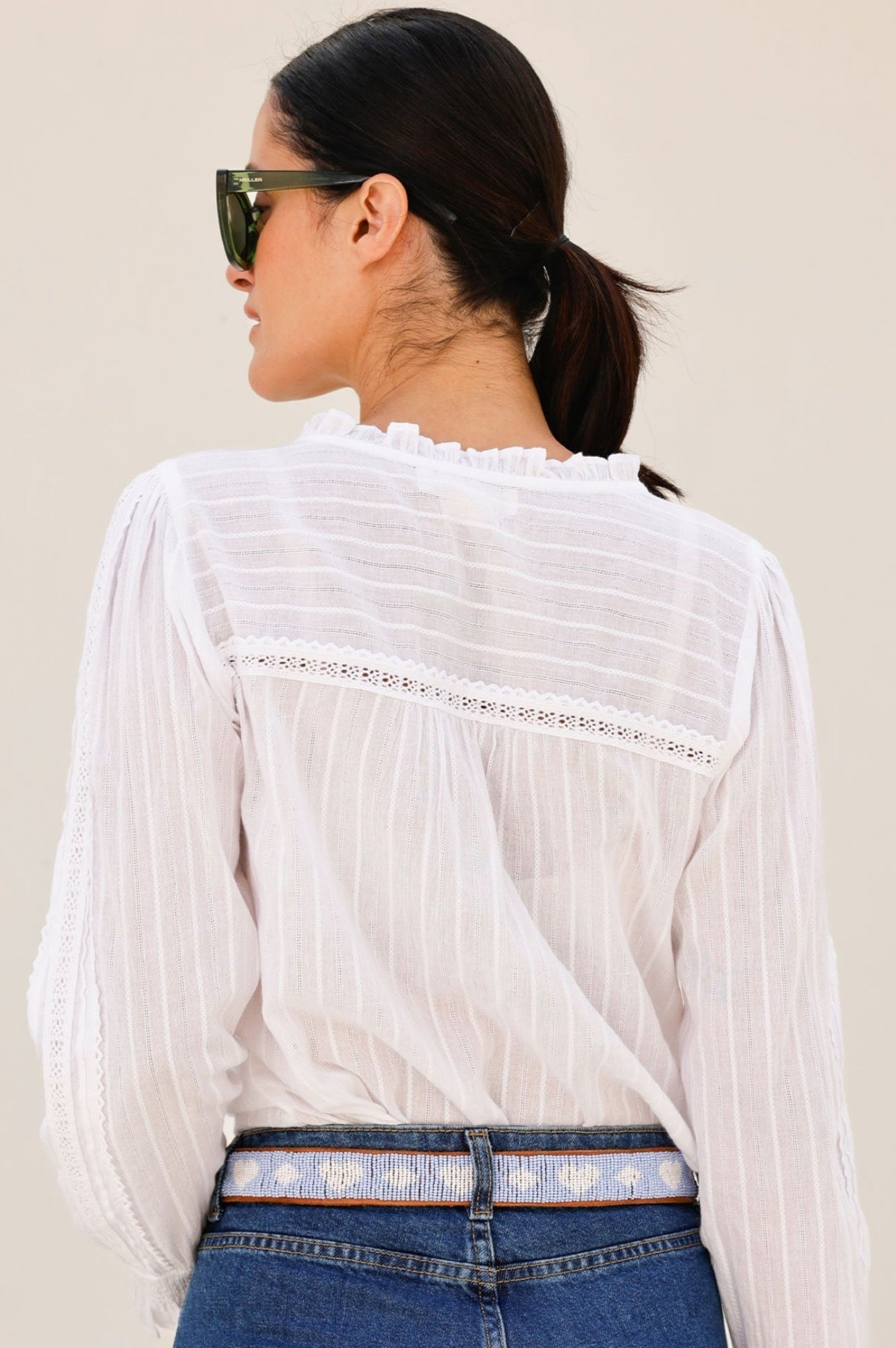 Elegant Vienna Long Sleeve Blouse for Women - Classic White Button-Up Shirt for Office, Business Casual & Formal Occasions