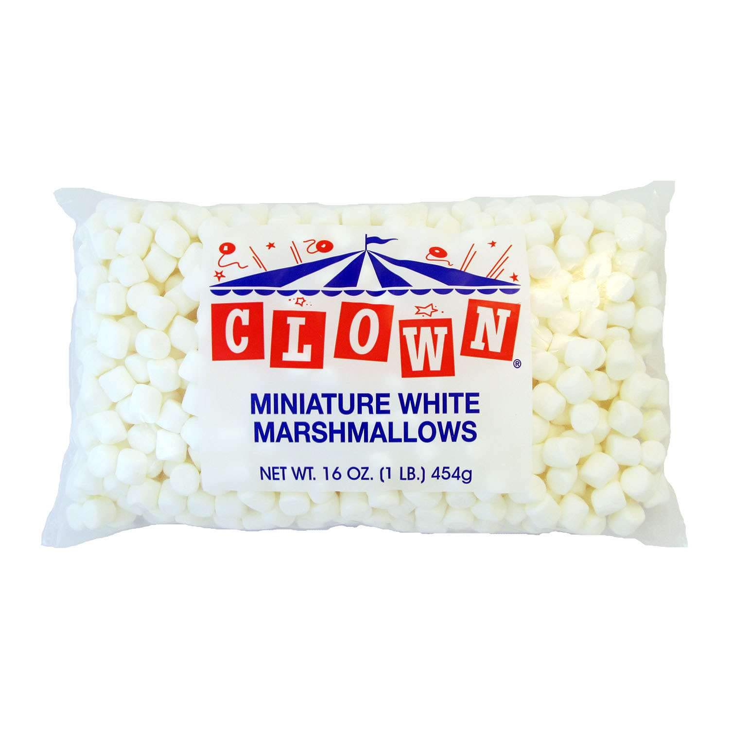 Clown Mini Marshmallows - 12 Pack (16oz Bags) - Perfect for Hot Chocolate, Baking & Campfire S'mores