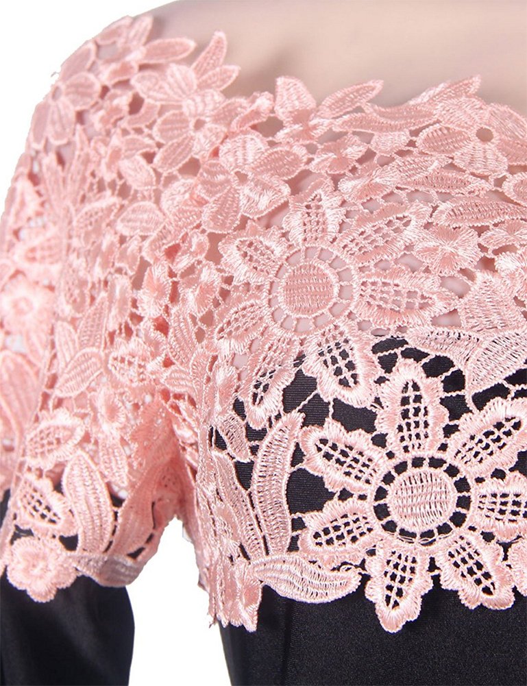 Honeydress Women's Elegant Mermaid Evening Gown with Floral Lace Long Sleeves & Off-Shoulder Design - Perfect for Prom, Wedding Guest, Cocktail Party & Formal Events