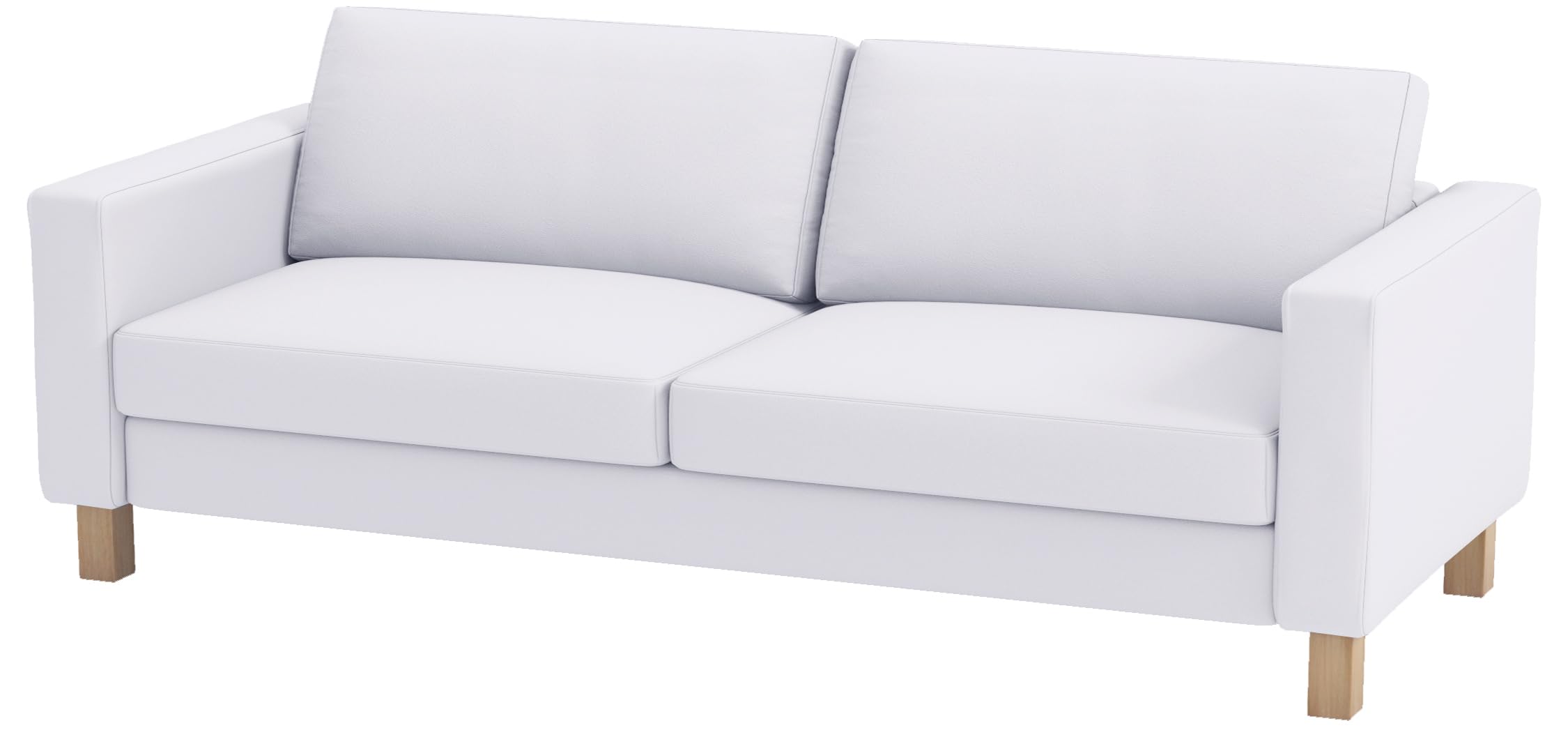 Durable Cotton Sofa Cover for IKEA Karlstad 3-Seater Couch - White Slipcover (205cm Width) | Replacement Cover for Living Room, Home Decor & Pet Protection