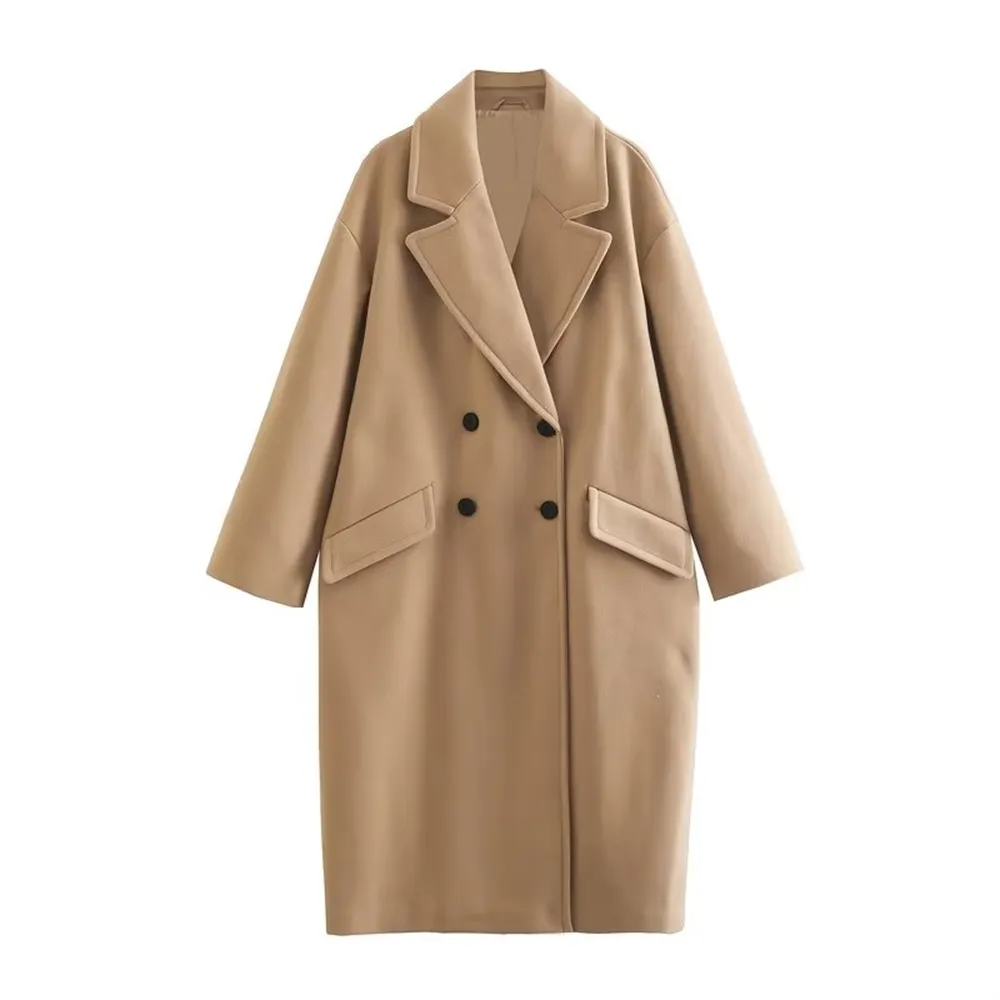 Stylish Unisex Double Breasted Wool Blend Windbreaker Coat for Women & Men | Perfect for Autumn & Winter Outdoor Activities