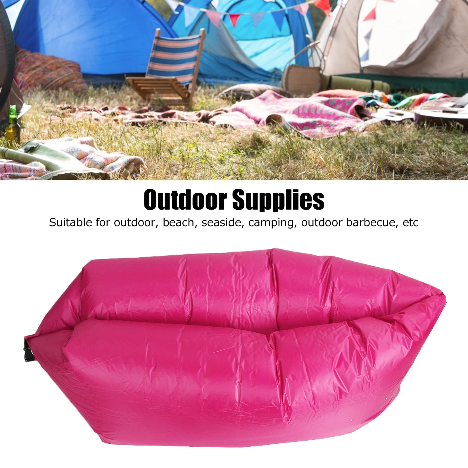 **Inflatable Lounger - Portable Air Sofa Hammock with Compression Sack for Camping, Beach, Music Festivals & Outdoor Relaxation**    (优化点：   1. 关键词前置（Inflatable Lounger）   2. 突出便携性（Portable）和配件（Compression Sack）   3. 使用场景扩展（Camping, Beach, Music Festivals & Outdoor Relaxation）   4. 删除重复词（Inflatable Air Lounger）   5. 符合SEO规范：核心关键词+功能+场景)