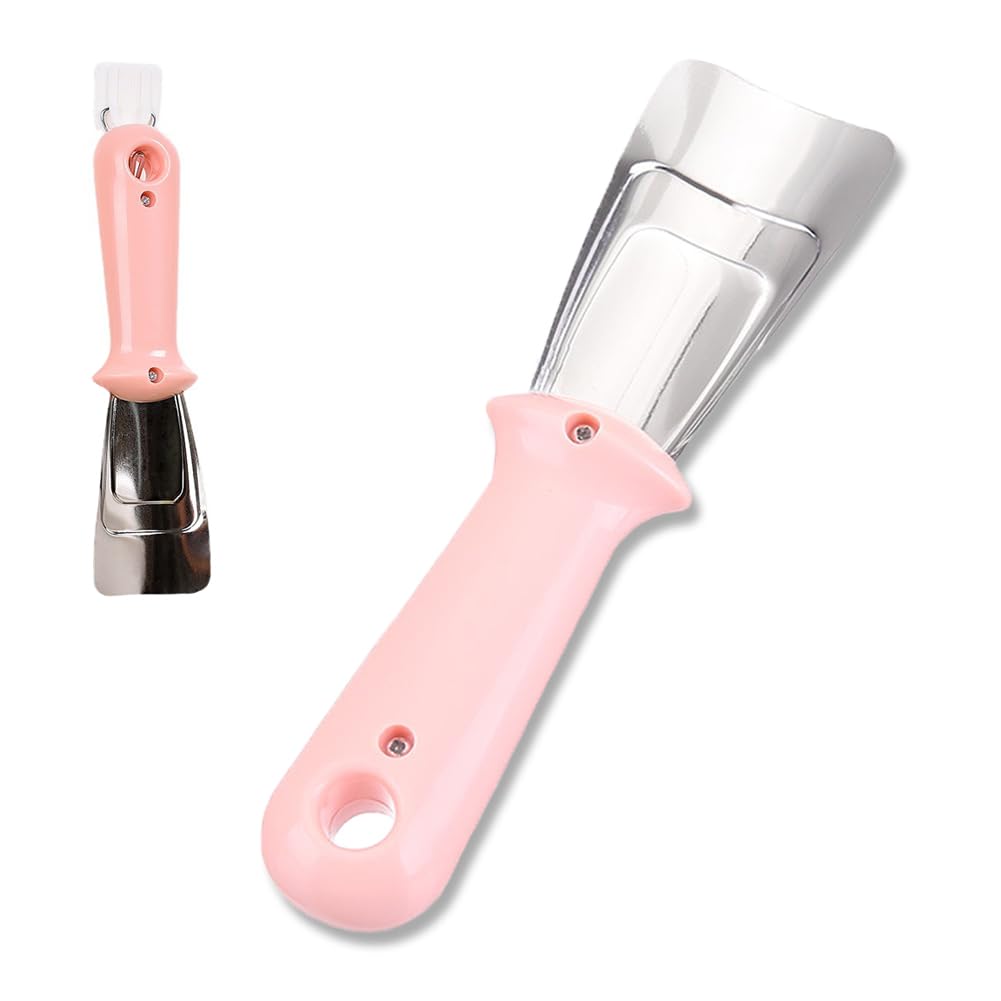 AKOAK Stainless Steel Refrigerator Deicer & Freezer Cleaning Spatula - Durable Defrosting Tool to Extend Appliance Life, Pack of 1 (Pink) | Perfect for Kitchen Maintenance, Ice Removal & Deep Cleaning
