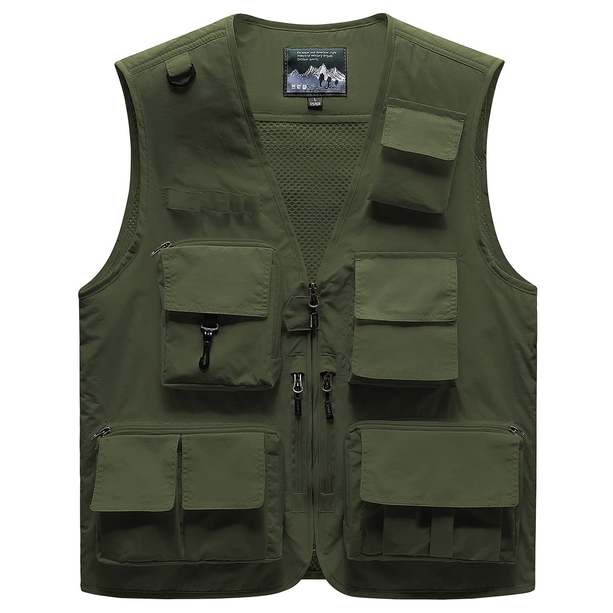 GGPP Men's Quick-Dry Outdoor Vest with 16 Pockets - Lightweight Fishing Photography & Teamwork Utility Vest for Hiking, Camping & Outdoor Adventures
