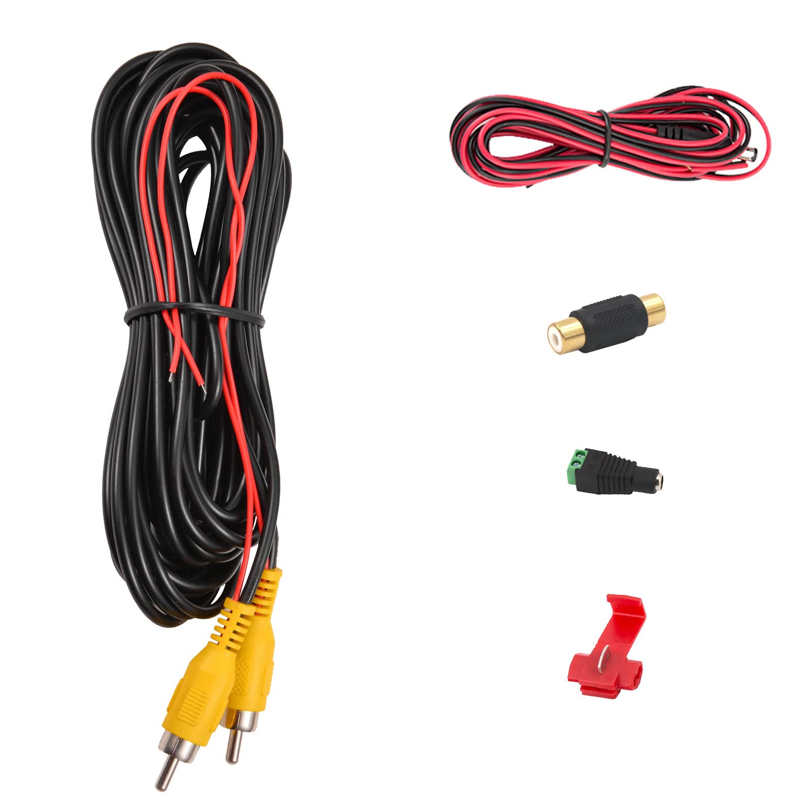 DALLUX Backup Camera RCA Video Cable - 33FT/10M Car Reverse Rear View Parking Camera Cable with DC Power Adapter & RCA Connector - Perfect for Truck, SUV, RV Parking Assistance & Safety Monitoring