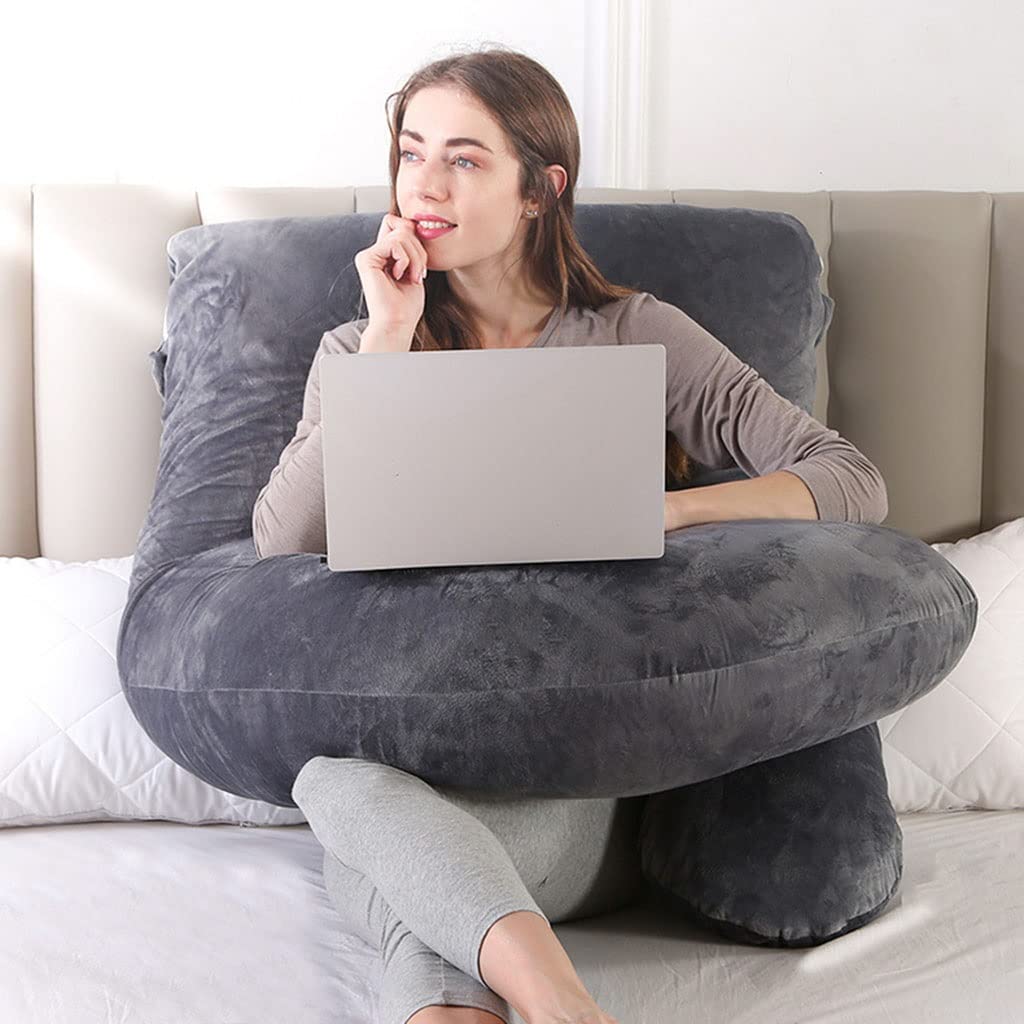**Ultra Soft Pregnancy Body Pillow for Moms - Support for Belly, Back & Hips - Removable Washable Cover - Perfect for Sleeping, Nursing & Relaxing During Pregnancy**