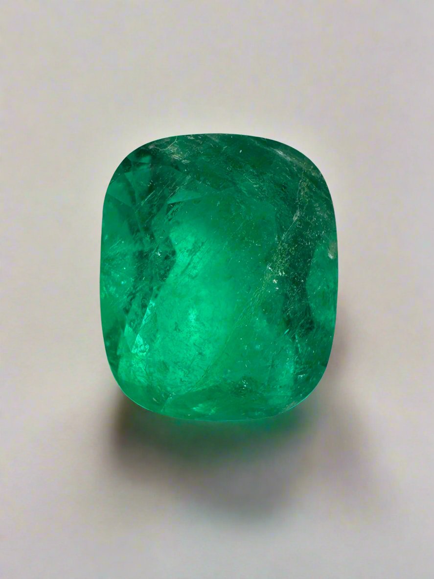 4.45 Carat 11x9mm Vivid Muzo Green Natural Loose Colombian Emerald Gemstone - Cushion Cut for Jewelry Making, Engagement Rings & Luxury Gifts