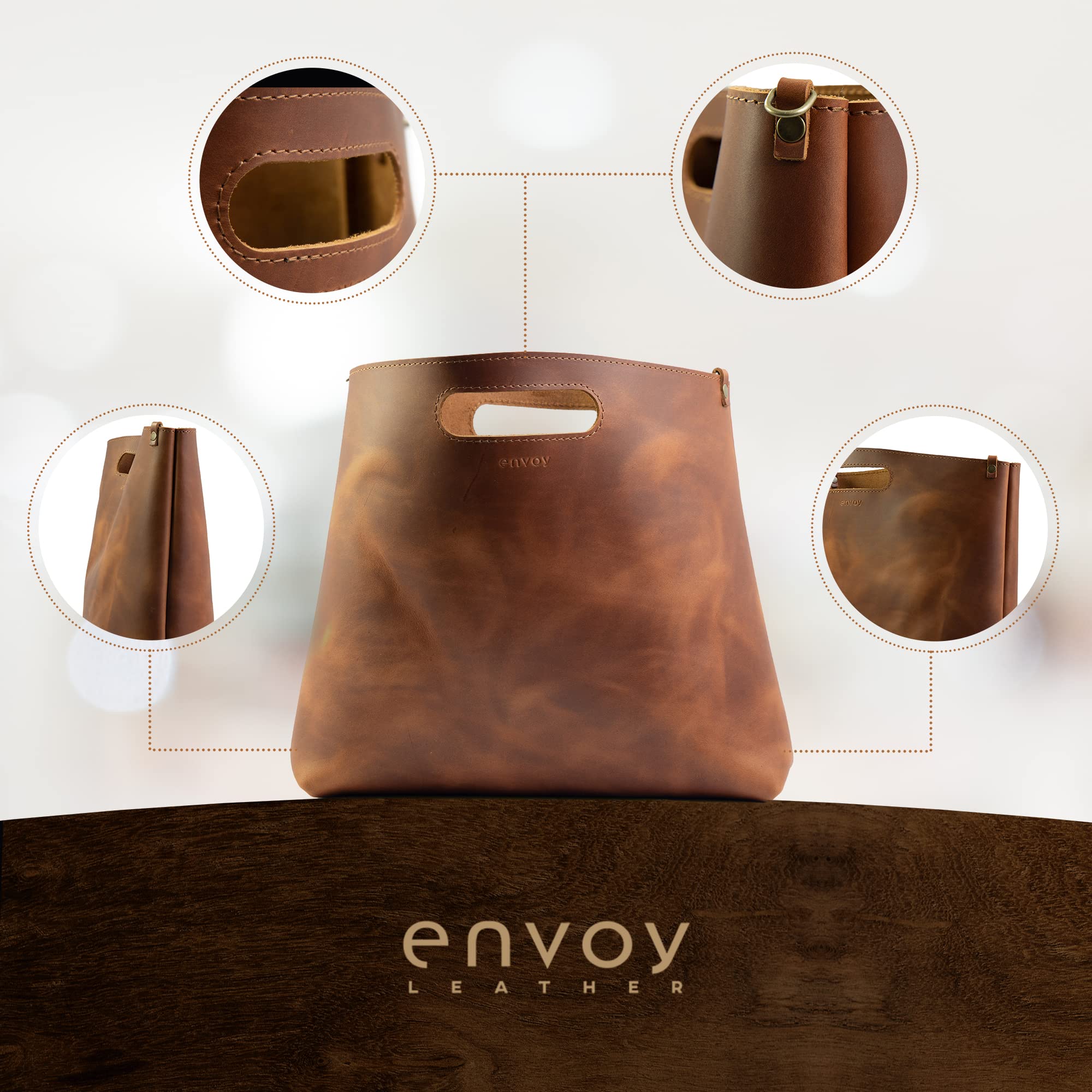 Premium Genuine Leather Tote Bag for Women - Stylish & Durable Leather Handbag & Purse - Made in USA - Perfect for Work, Travel & Everyday Use