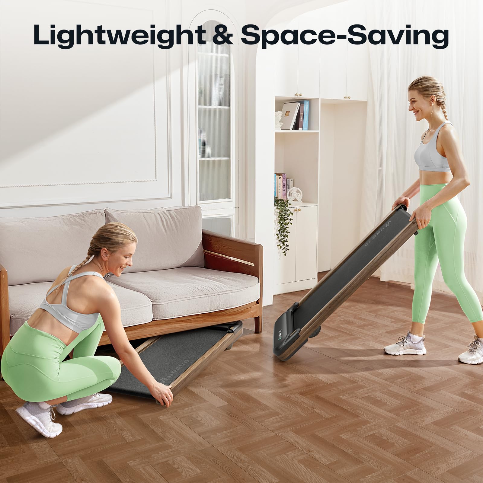 UREVO Under Desk Treadmill - Portable Walking Pad for Home & Office with Double Shock Absorption, Remote Control & LED Display (265 lb Capacity) - Perfect for Work from Home, Small Spaces & Low-Impact Exercise