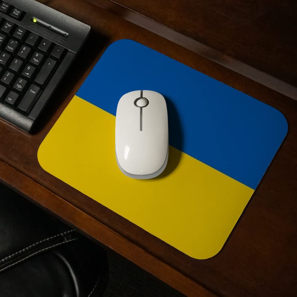 Ukraine Country Flag Low Profile Thin Mouse Pad - Non-Slip Rubber Base Gaming Mousepad for PC, Laptop, Office & Home Use - Perfect for Gamers, Work & Daily Computing