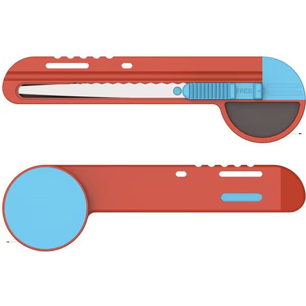 Nakabayashi Serrated Blade Utility Knife with Built-in Measuring Tape - Heavy Duty Cutting Tool for DIY, Crafting, Packaging & Home Improvement Projects