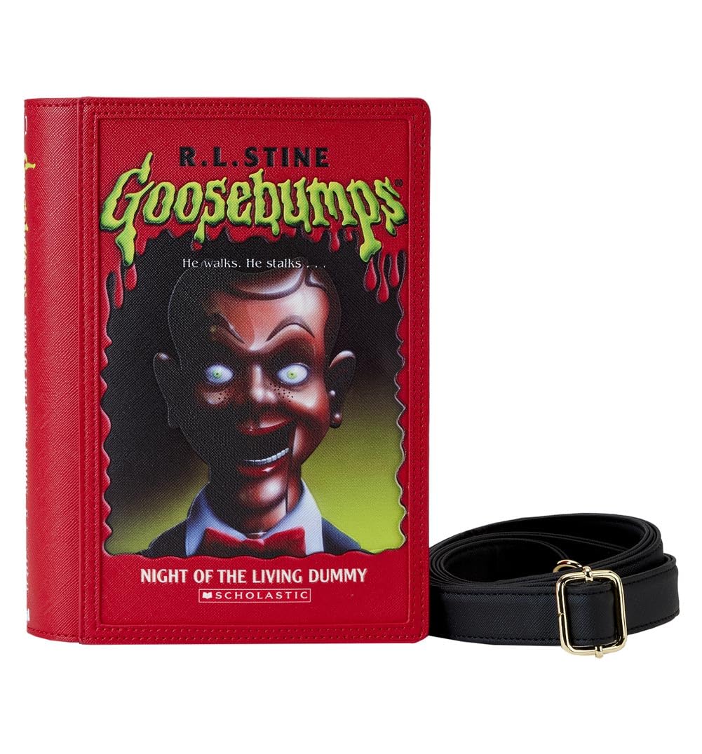 Loungefly Goosebumps Slappy Book Cover Crossbody Bag - Horror Themed Purse for Halloween, Cosplay & Book Lovers - Perfect for Conventions, Trick or Treat & Horror Movie Nights