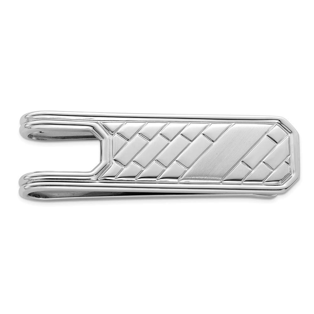 Sterling Silver Rhodium Plated Money Clip for Men - Elegant Slim Wallet Accessory | Perfect for Cash, Credit Cards & Business Cards | Ideal Gift for Graduation, Birthday & Father's Day
