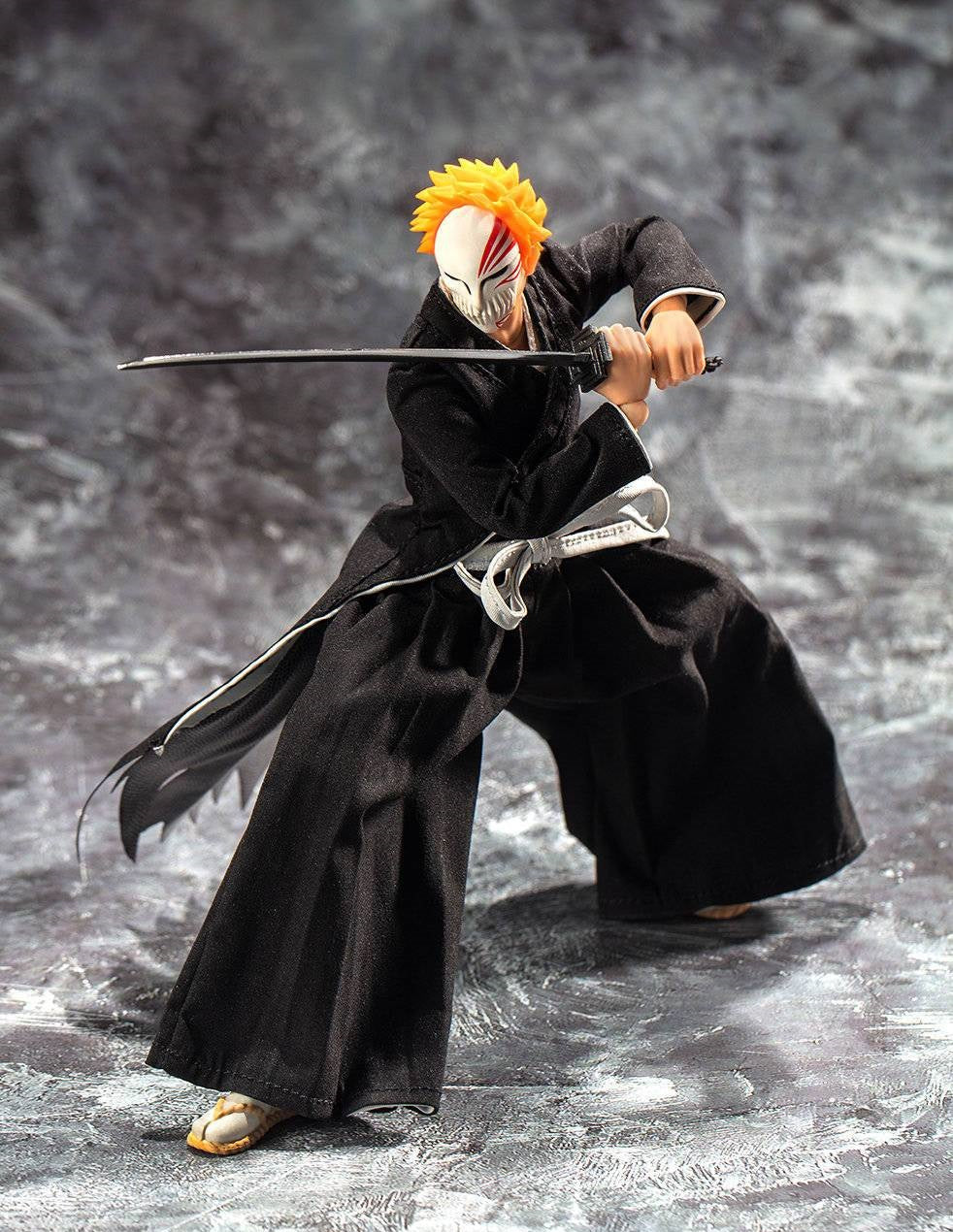 Dasin Models 1/12 Scale 6 Inch Bleach Anime Ichigo Kurosaki Bankai Tensa Zangetsu Action Figure - Perfect for Collectors, Display, and Anime Fans