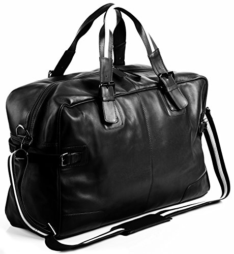 Premium BACCINI Genuine Leather Travel Bag - Large Duffle Holdall for Men & Women, Spacious Weekender Bag for Gym, Business Trips & Weekend Getaways