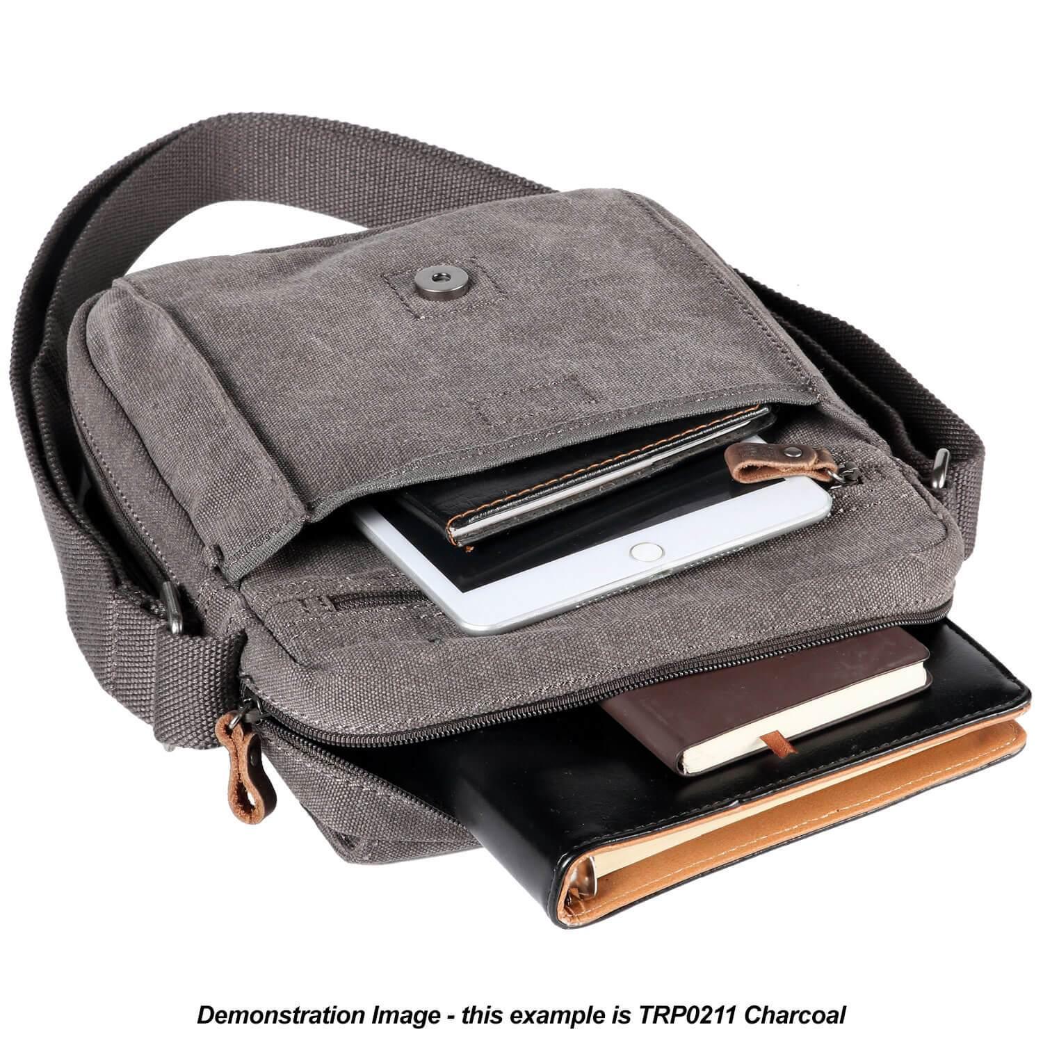 TRP0211 Troop London Classic Canvas Crossbody Bag for Men & Women - Stylish & Durable Everyday Shoulder Bag for Work, Travel & Casual Outings