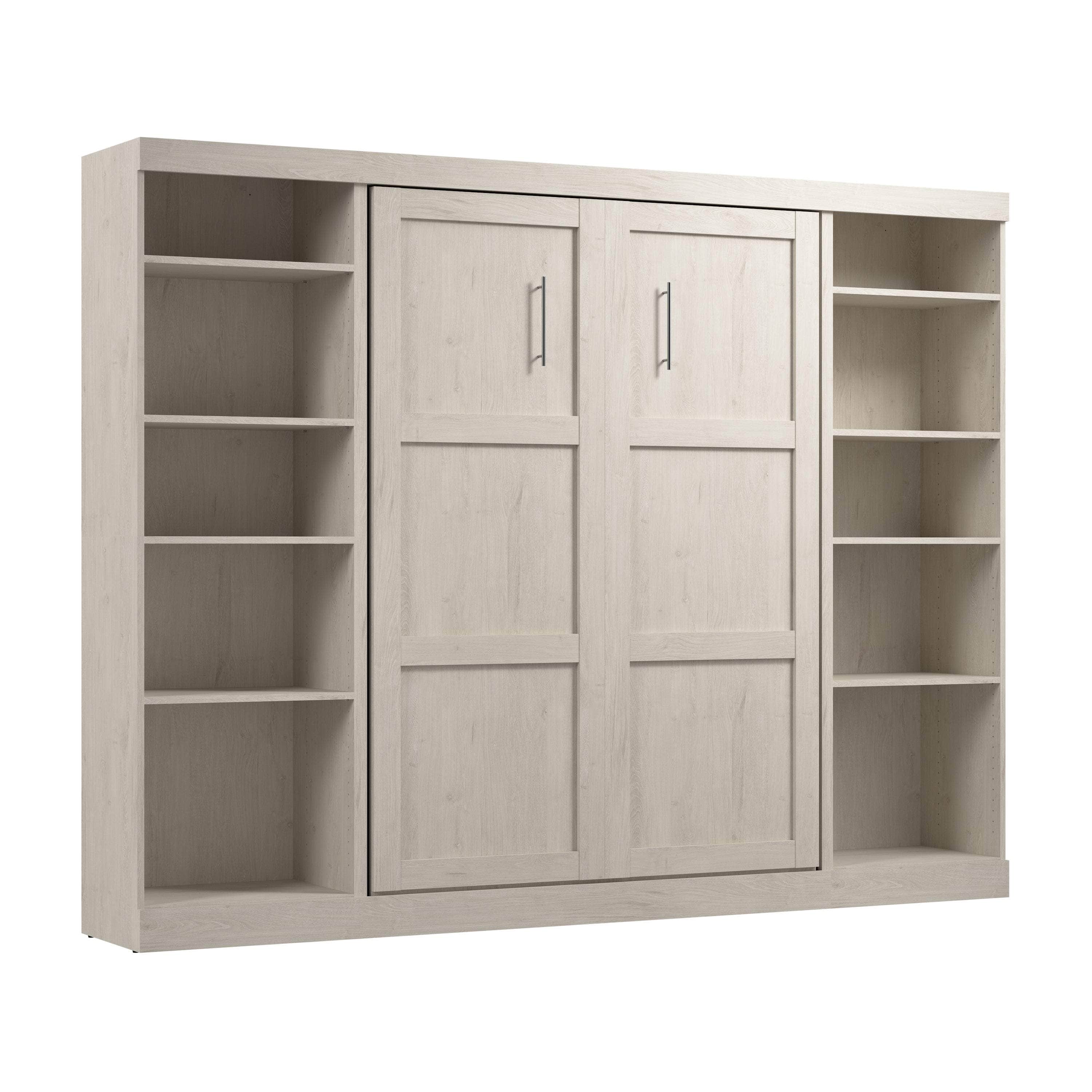 Space-Saving Full Murphy Bed with 2 Storage Units (109W) - 7 Color Options for Home, Office, or Guest Room Use