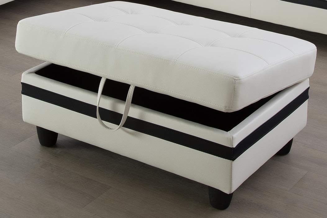 Beverly Fine Furniture Modern Sectional Sofa Set in Cream White - Perfect for Living Room, Lounge & Family Gatherings