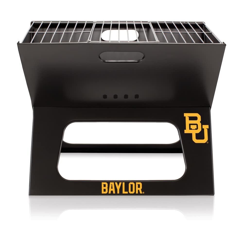 PICNIC TIME NCAA Baylor Bears X-Grill Portable Charcoal Grill for Camping, Tailgating & Outdoor BBQ - Compact & Lightweight Design for Picnics, Backyard Parties & Travel Adventures
