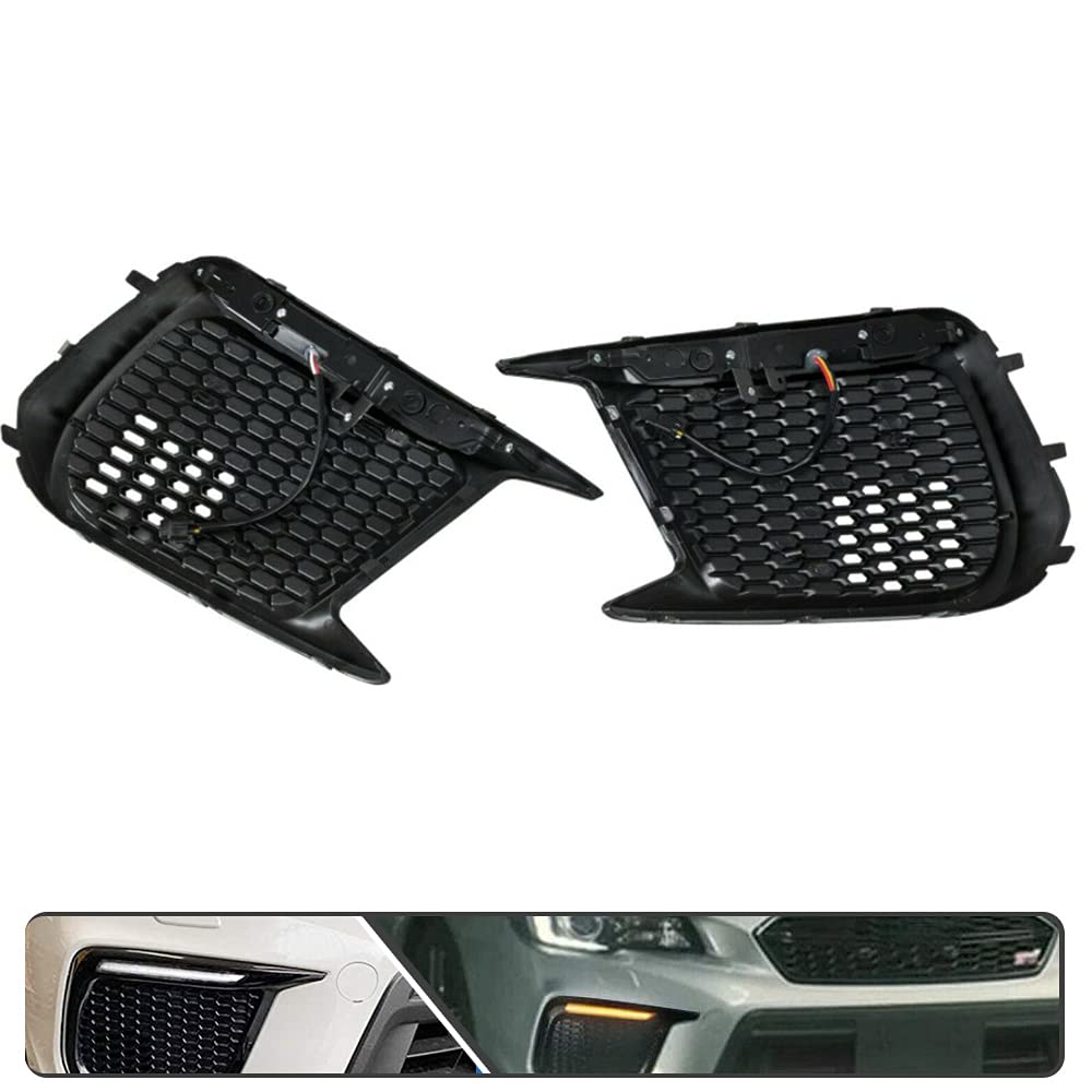 2Pcs White/Amber Switchback LED Daytime Running Lights DRL with Dynamic Sequential Turn Signals for Subaru WRX 2018-2020 - Fog Lamp Bezels Replacement for Enhanced Visibility & Style