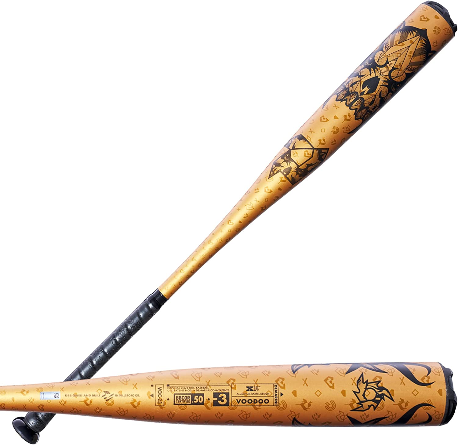 2023 DeMarini Voodoo One Gold BBCOR Baseball Bat - Gold/Black - High Performance for Power Hitters & Competitive Play